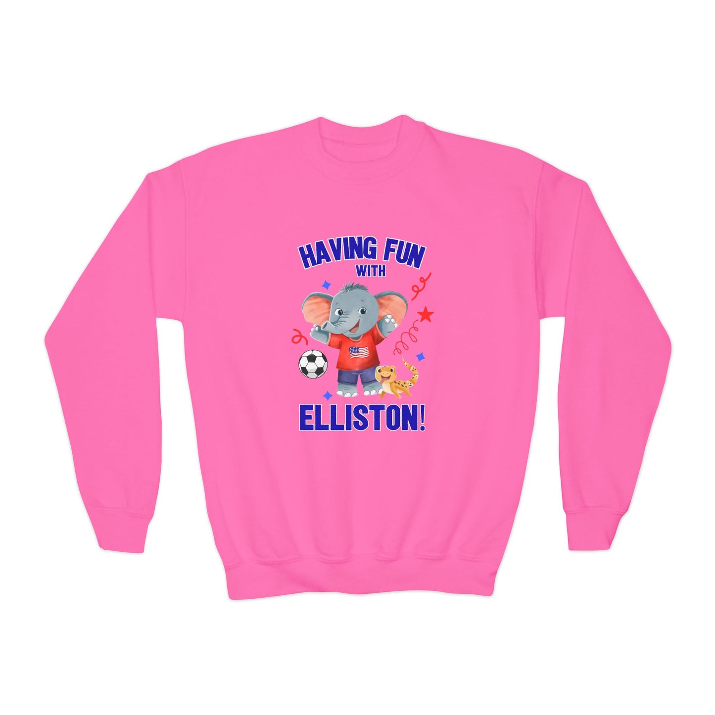 Elliston the Elephant (TM), Having Fun with Elliston Kids Sweatshirt - Sweet Baby Jeez Teez