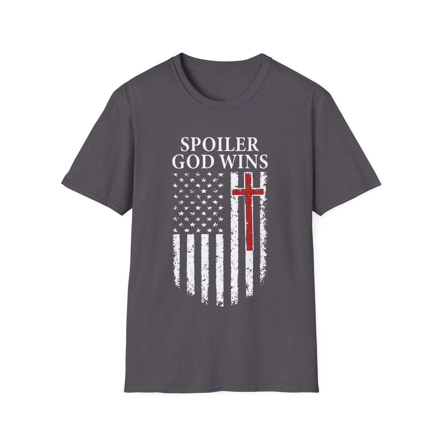 "Spoiler God Wins" Christian Unisex Softstyle T-Shirt