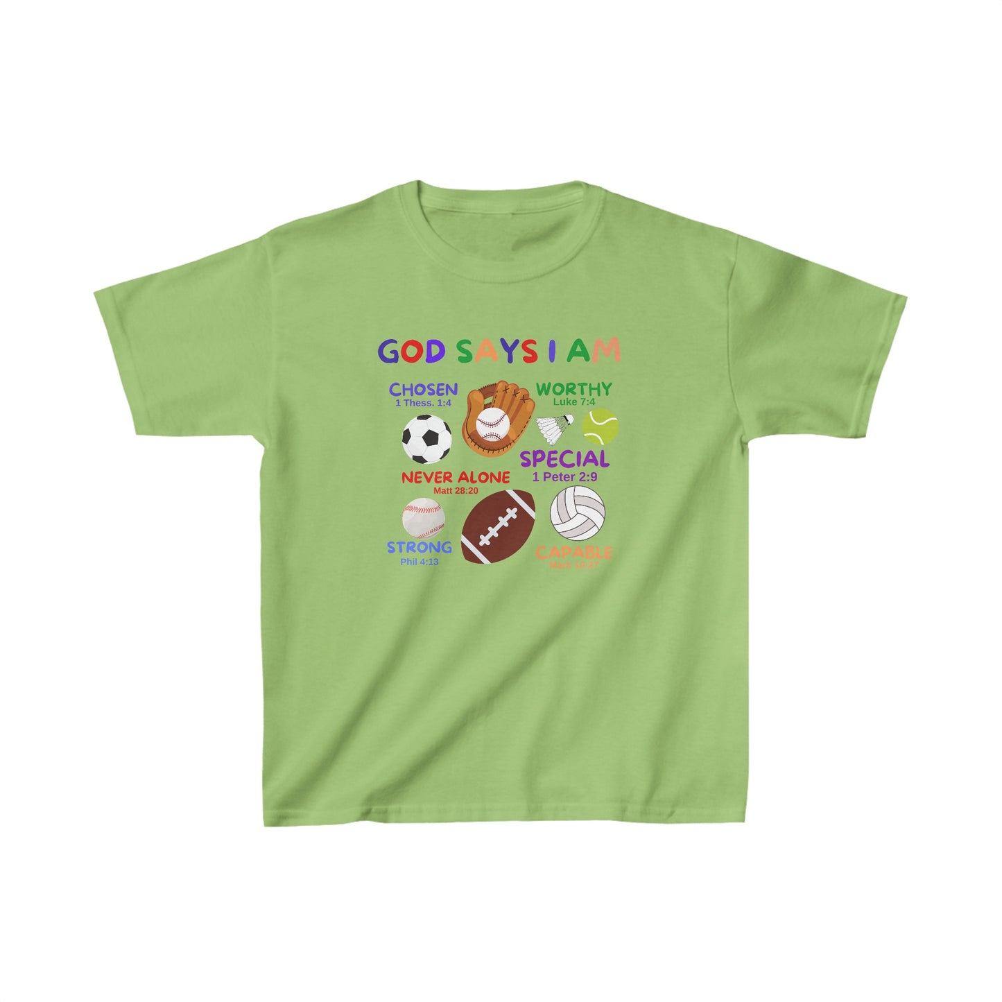 God Says I am Boys Tshirt (Sports Logo) - Sweet Baby Jeez Teez