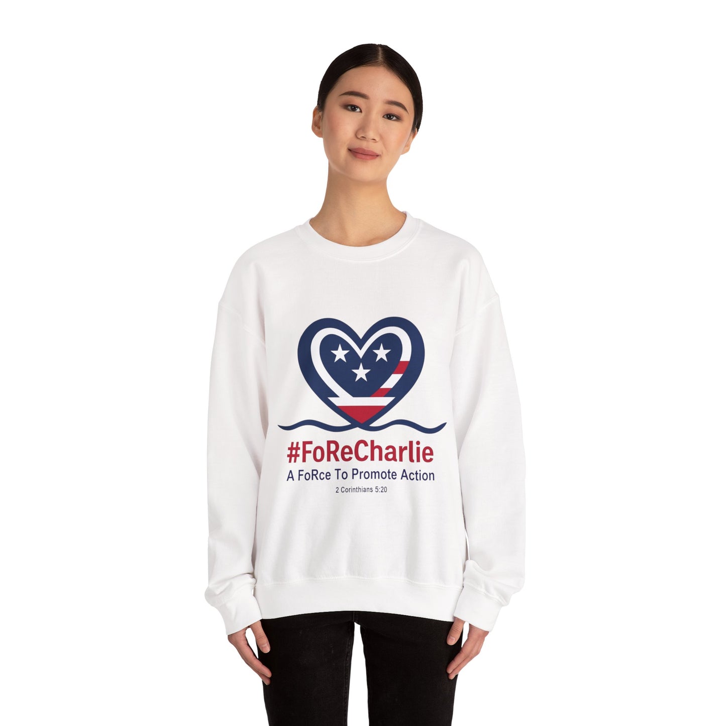 "FoRe Charlie" Ambassador Pageant Memorial Sweatshirt for Charlie Kirk (Heart Logo)