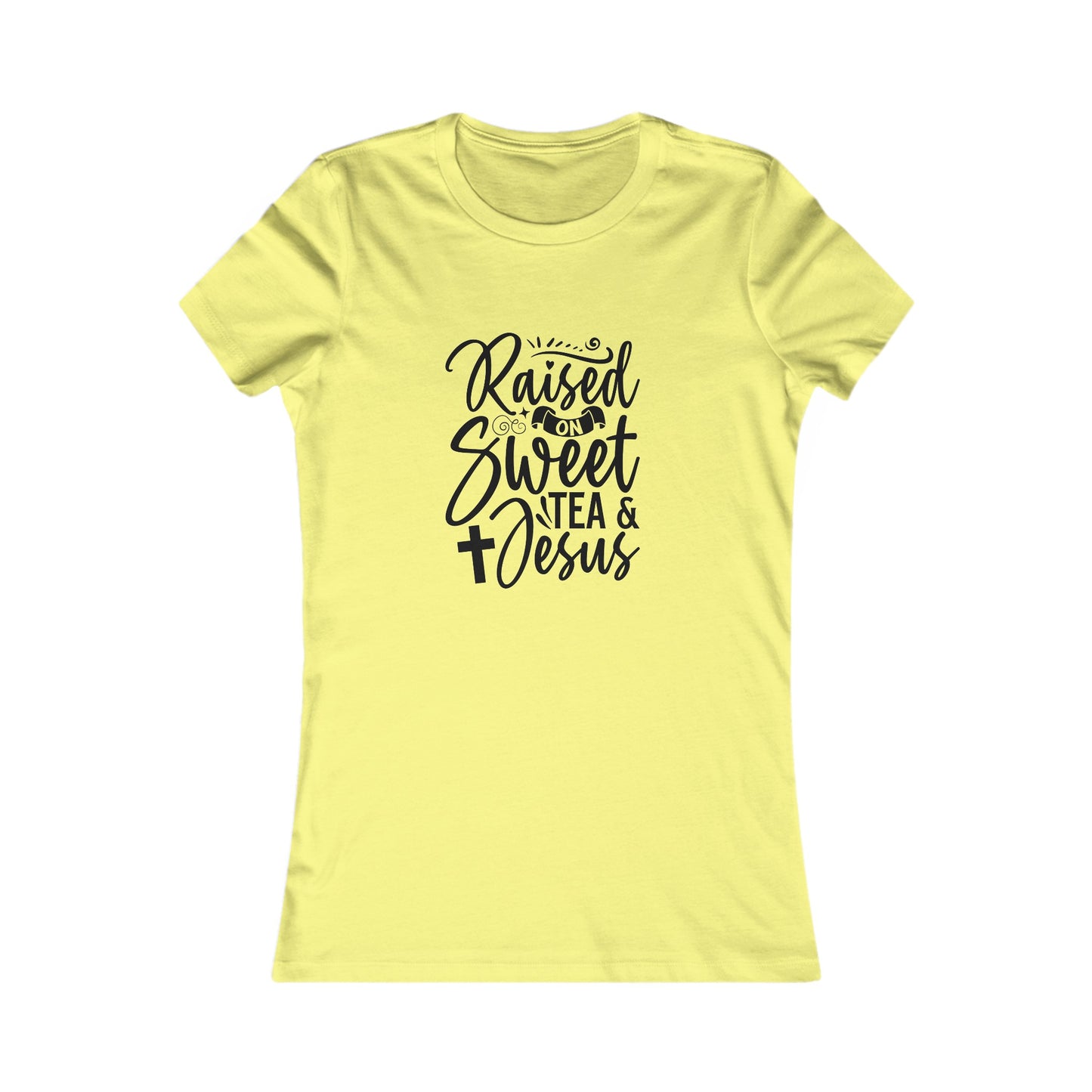 Sweet Tea and Jesus Women's Fitted Tshirt (Black Logo) - Sweet Baby Jeez Teez