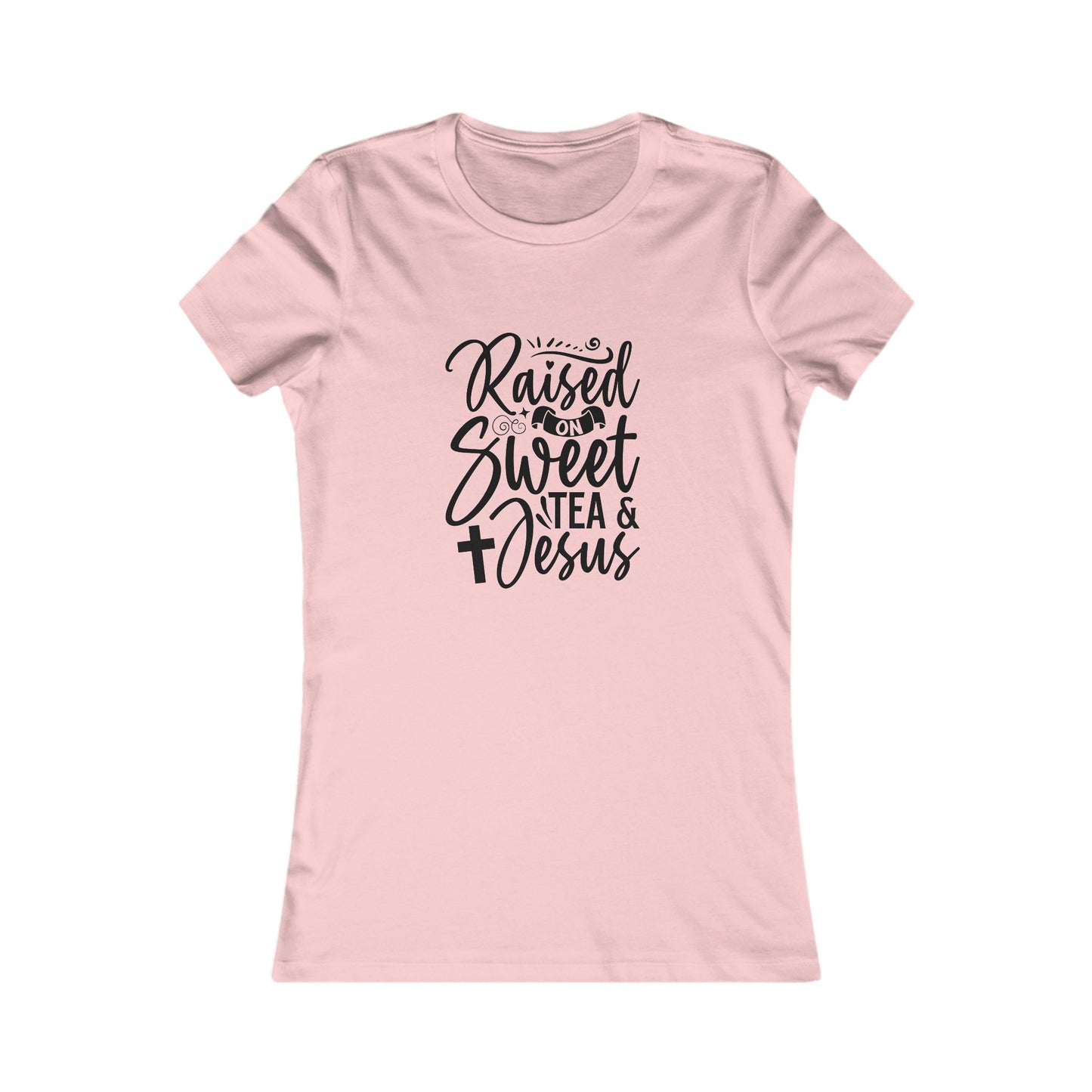 Sweet Tea and Jesus Women's Fitted Tshirt (Black Logo) - Sweet Baby Jeez Teez