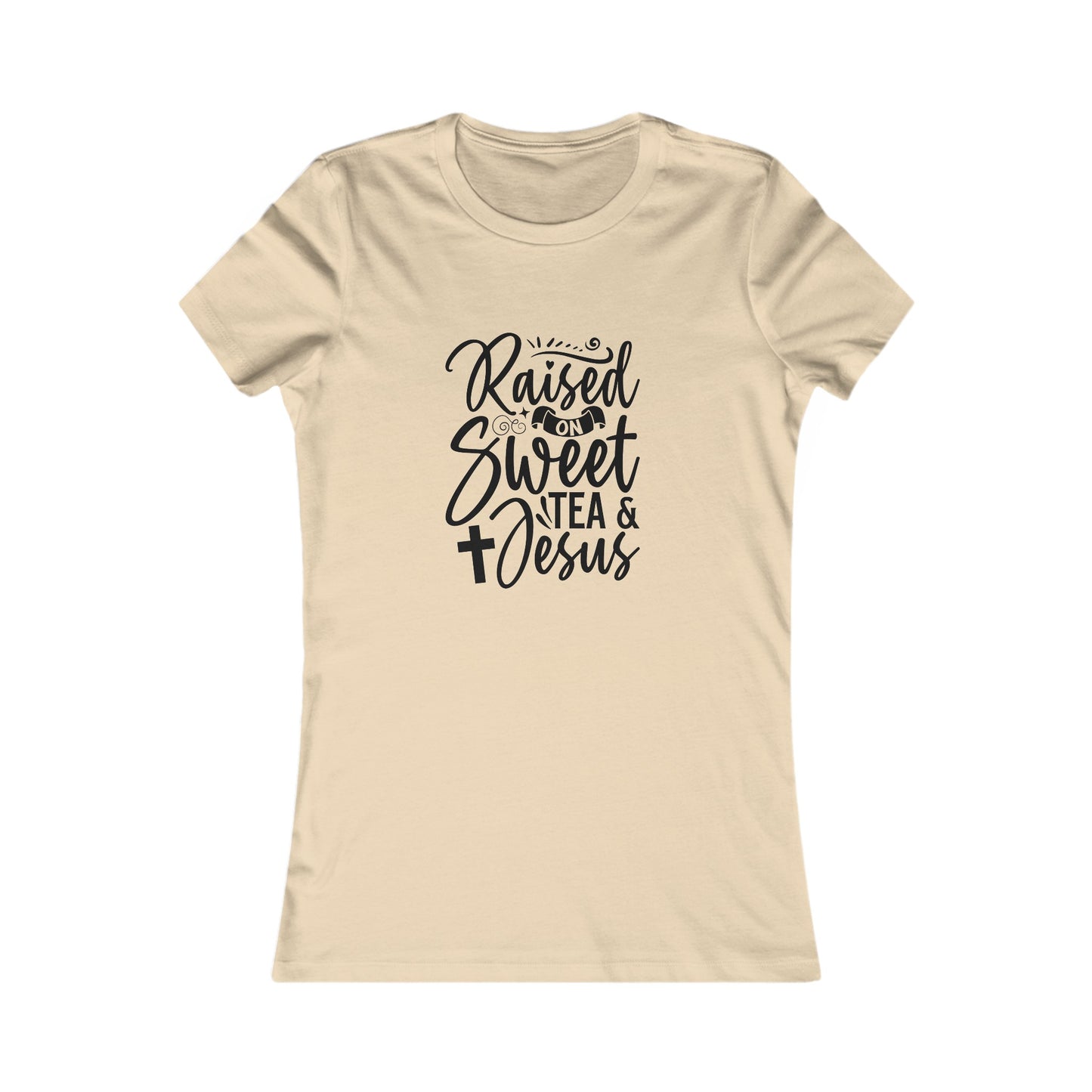 Sweet Tea and Jesus Women's Fitted Tshirt (Black Logo) - Sweet Baby Jeez Teez