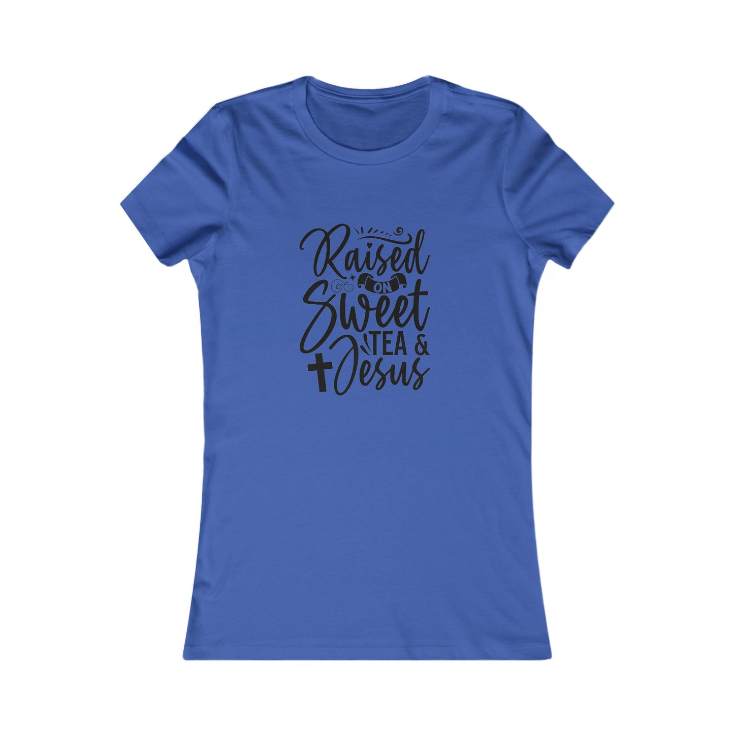 Sweet Tea and Jesus Women's Fitted Tshirt (Black Logo) - Sweet Baby Jeez Teez