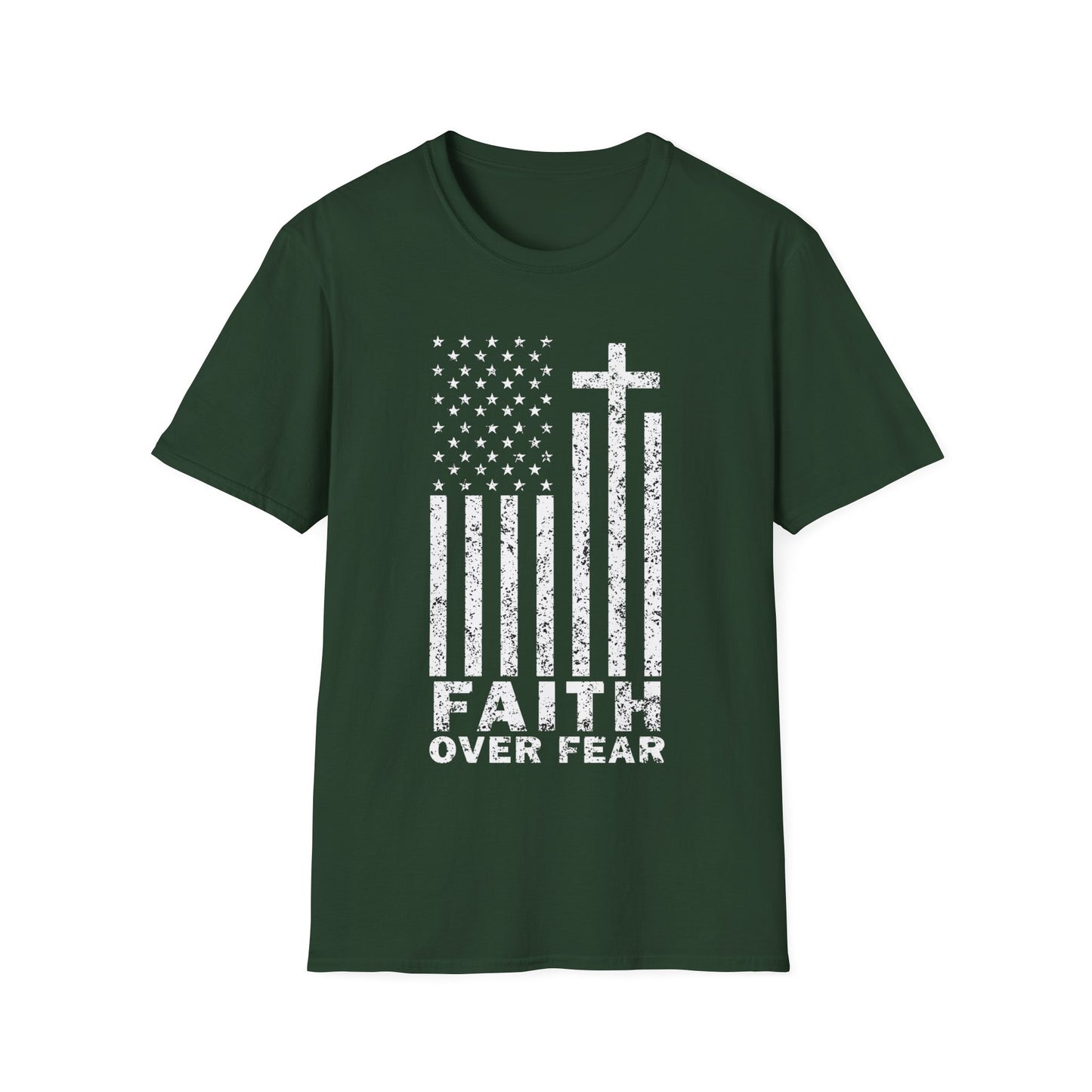 Faith Flag Men's Tshirt (White Logo)