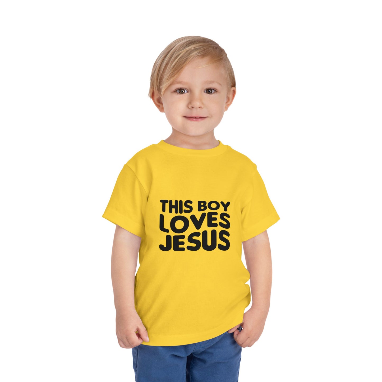 This Boy Loves Jesus Toddler Tshirt - Sweet Baby Jeez Teez