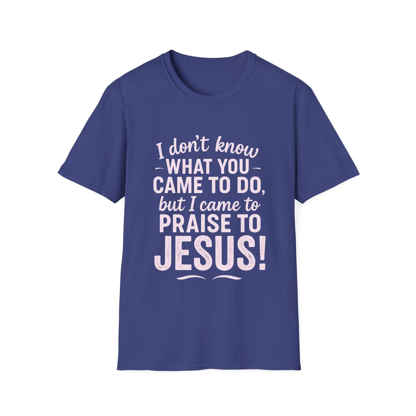 "I Came to Praise Jesus" Relaxed Softstyle Tshirt (Light Pink Logo) - Sweet Baby Jeez Teez