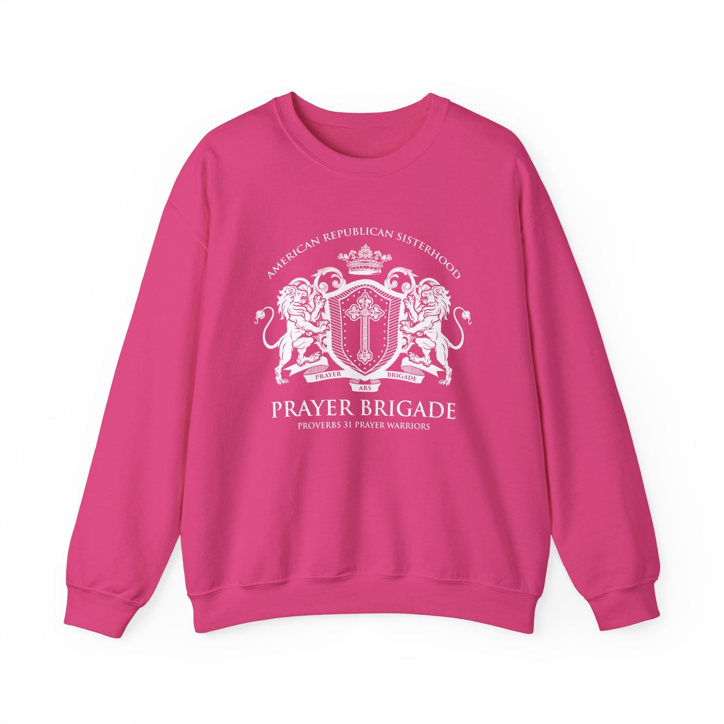 Prayer Brigade Relaxed Sweatshirt - Scripture Inspired Design (White Logo)