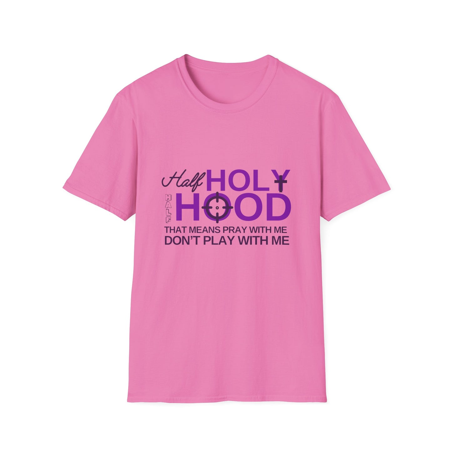 Half Holy Womens Relaxed/Plus Tshirt (Plum Logo) - Sweet Baby Jeez Teez