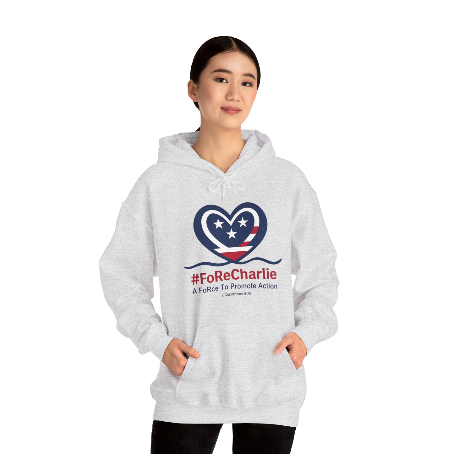 "FoRe Charlie" Ambassador Pageant Memorial Unisex Hoodie for Charlie Kirk (Heart Logo)