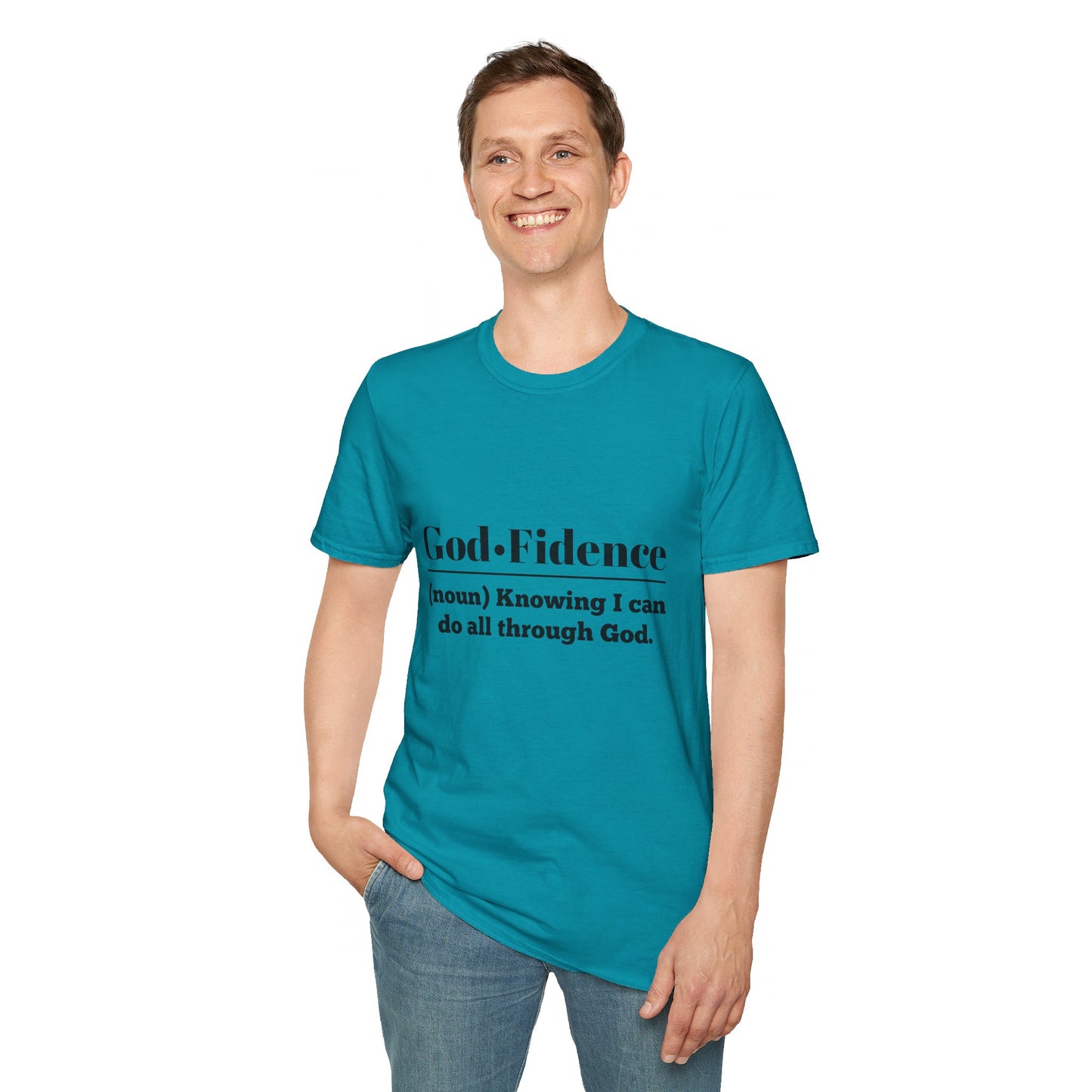 God-Fidence Men's Tshirt (Black Logo) - Sweet Baby Jeez Teez