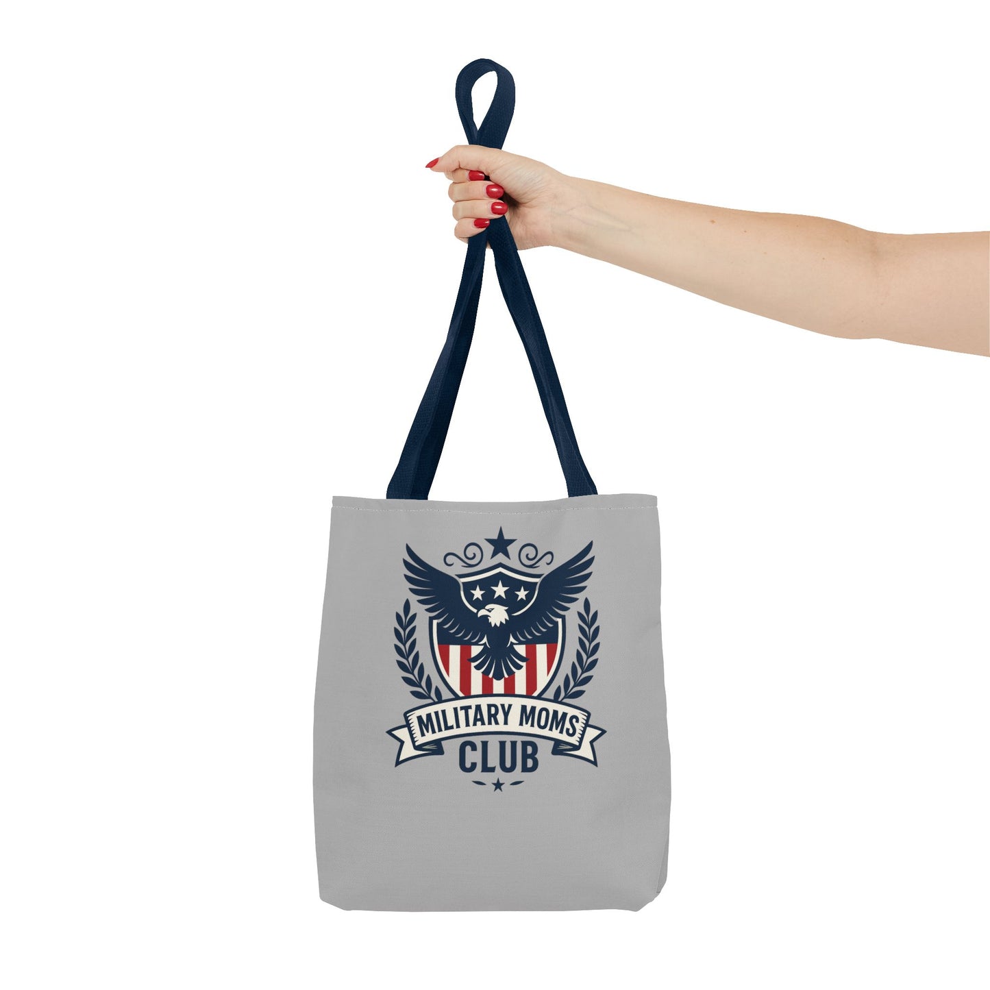 Military Moms Club Tote Bag (Gray with Choice of Handles) - Sweet Baby Jeez Teez