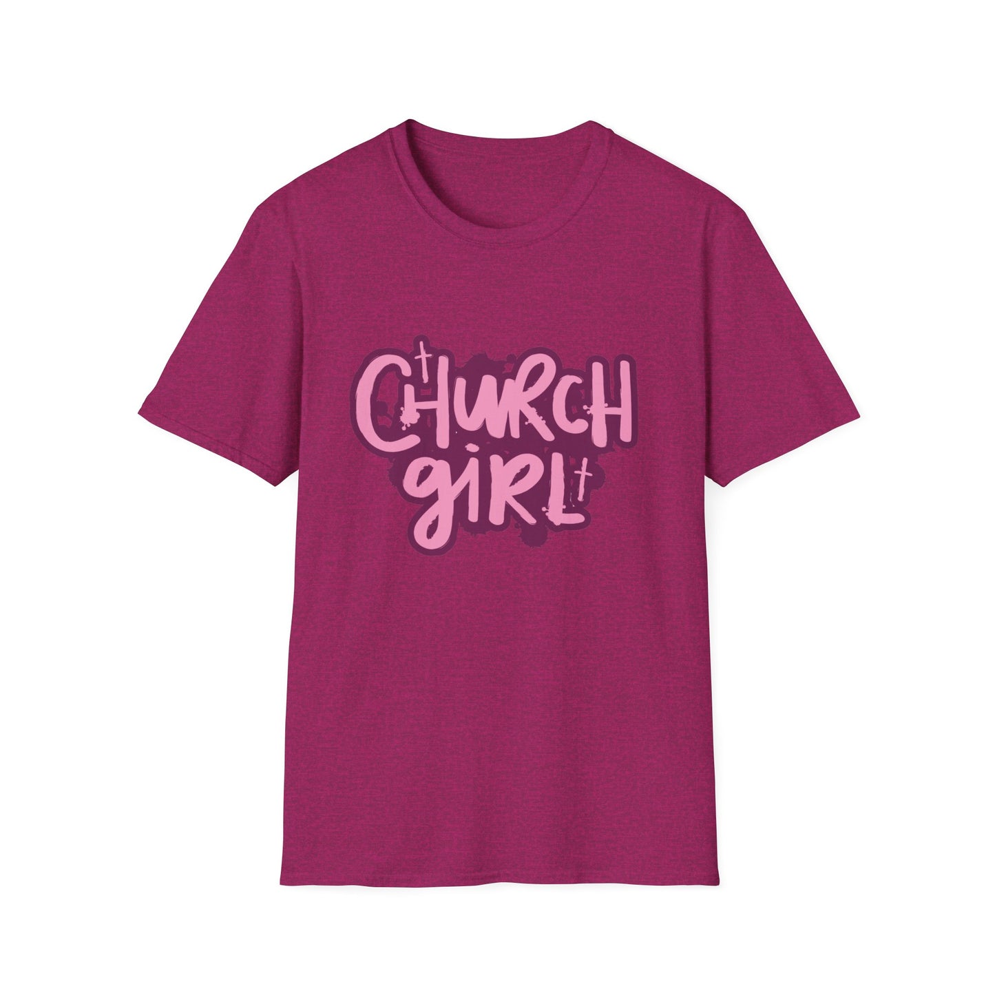 Church Girl Women's Relaxed/Fitted Tshirt (Pinks Logo) - Sweet Baby Jeez Teez