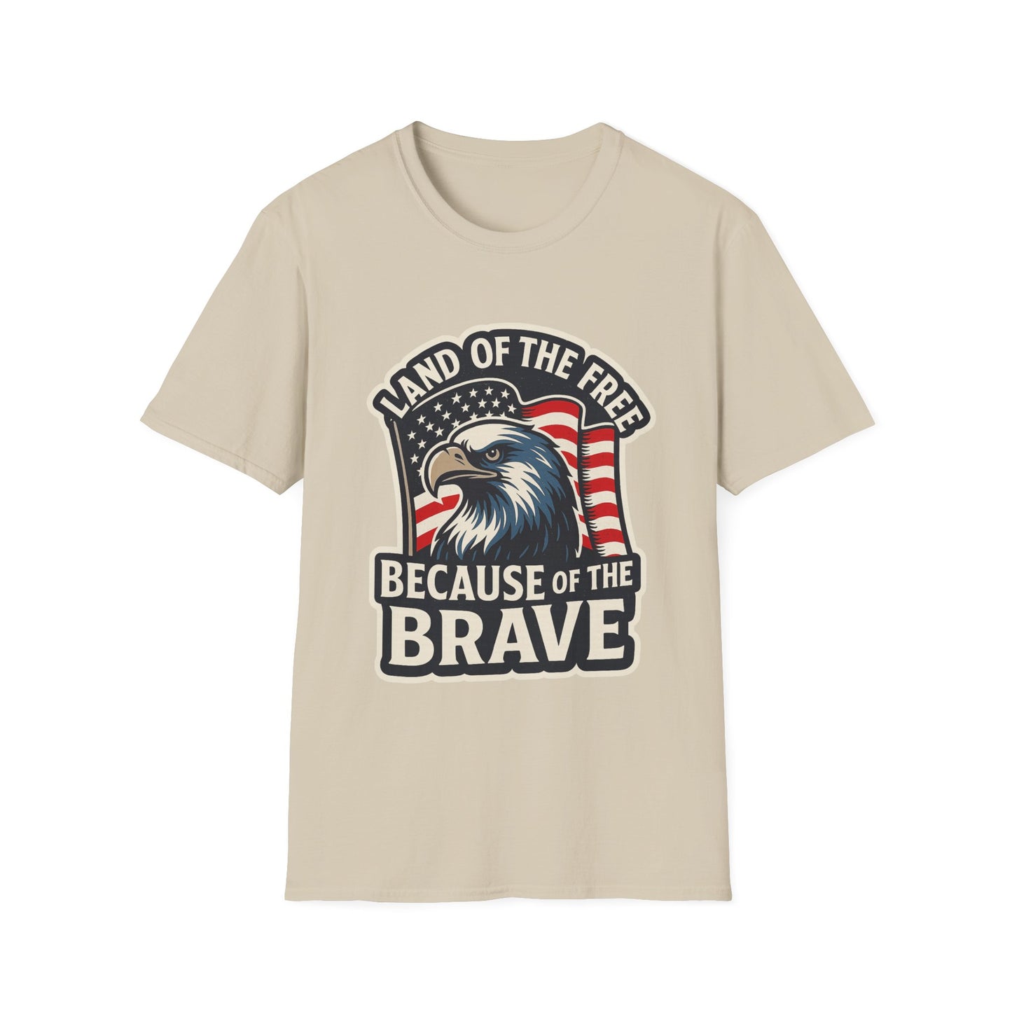 "Land of the Free" Patriotic Eagle Softstyle T-Shirt (American Flag)
