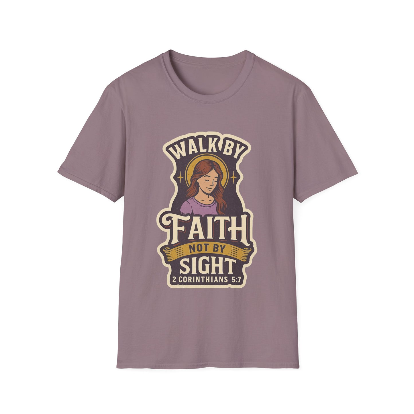 "Walk by Faith" Bible Verse Christian Inspirational Soft Tshirt