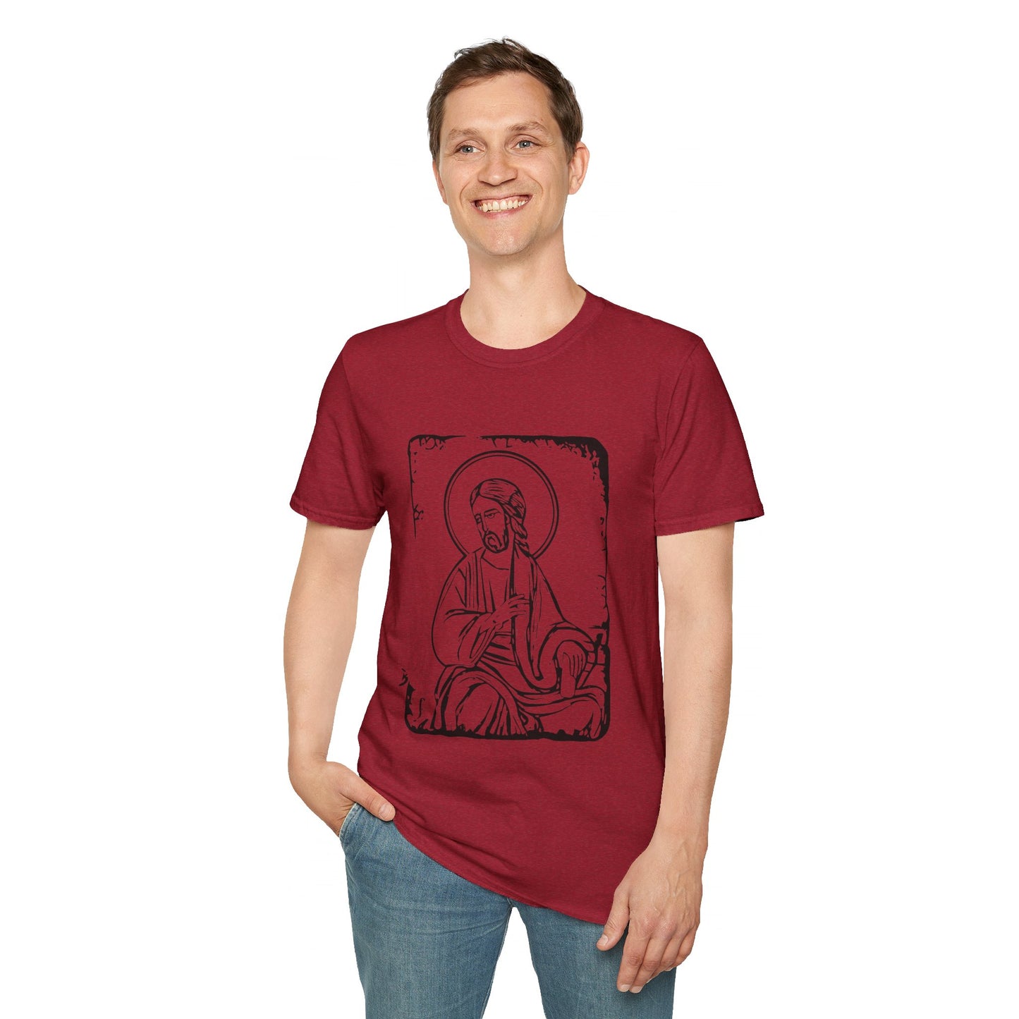Orthodox Icon Men's Tshirt (Black Logo) - Sweet Baby Jeez Teez