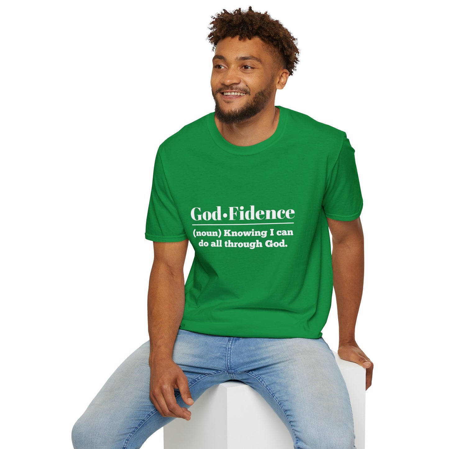 God-Fidence Men's Tshirt (White Logo) - Sweet Baby Jeez Teez