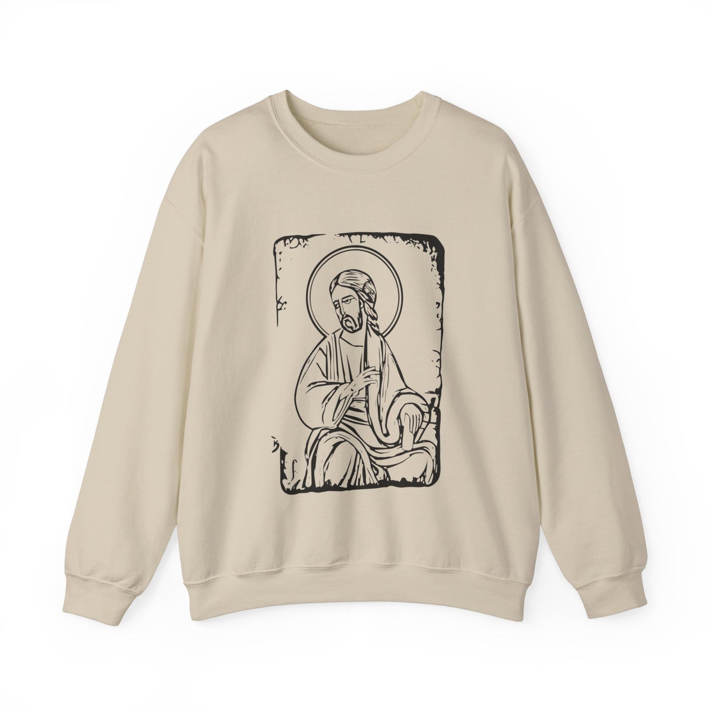 Orthodox Icon Women's Relaxed Sweatshirt (Black Logo) - Sweet Baby Jeez Teez