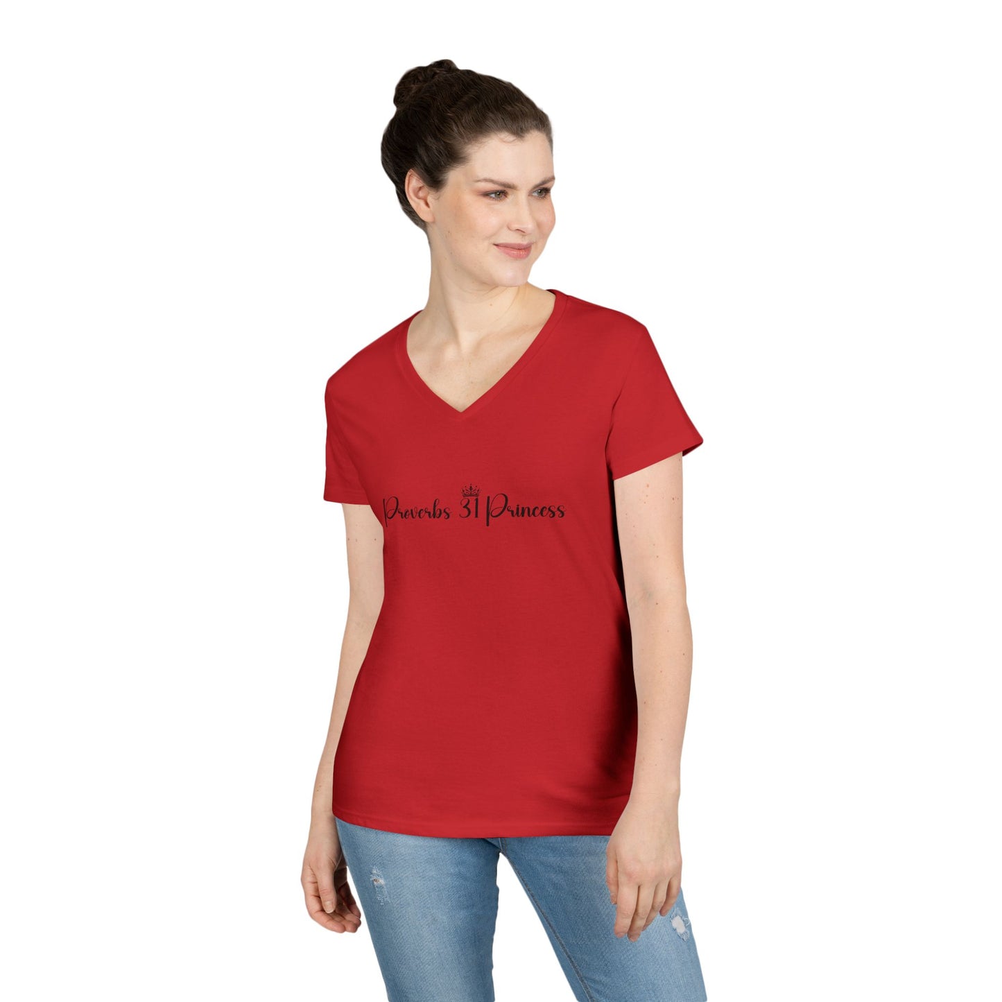 Proverbs 31 Princess Women's Semi-Fitted V-neck Tshirt - Sweet Baby Jeez Teez