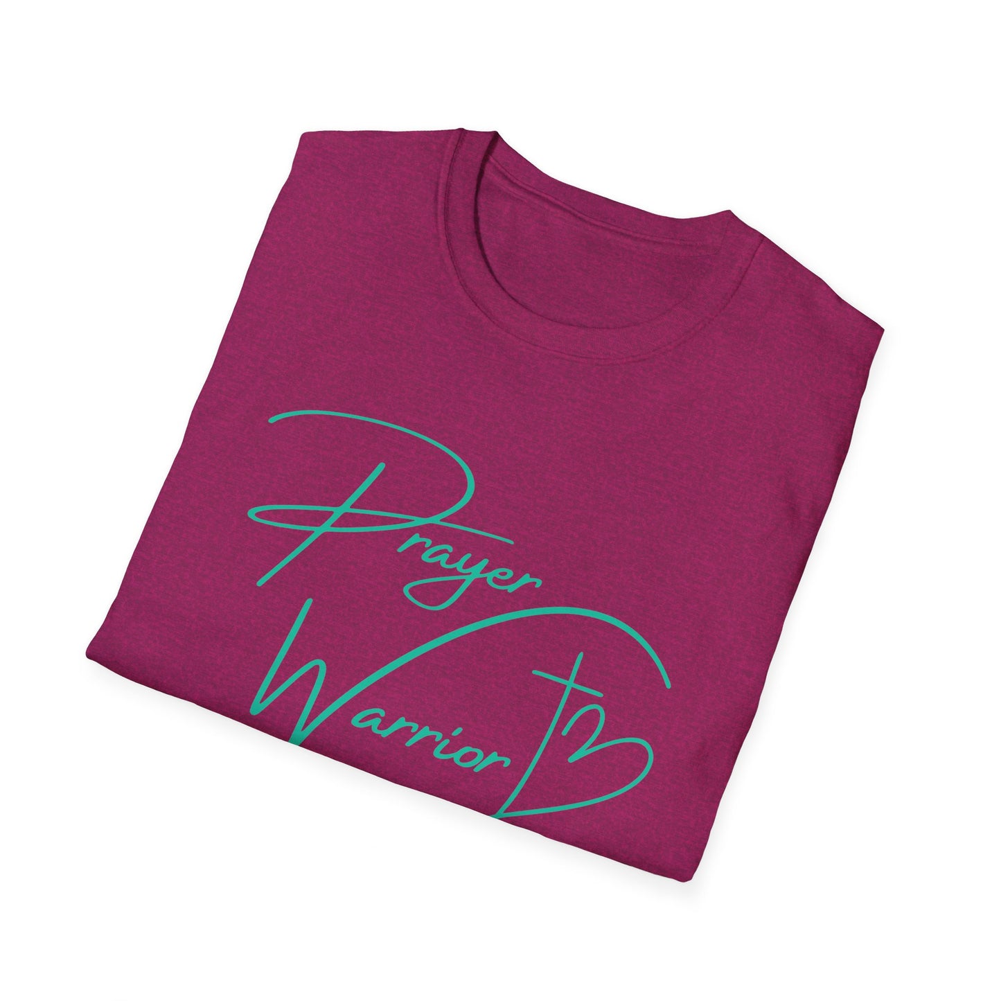 Prayer Warrior Cross Heart Women's Relaxed/Plus Tshirt (Teal Logo) - Sweet Baby Jeez Teez