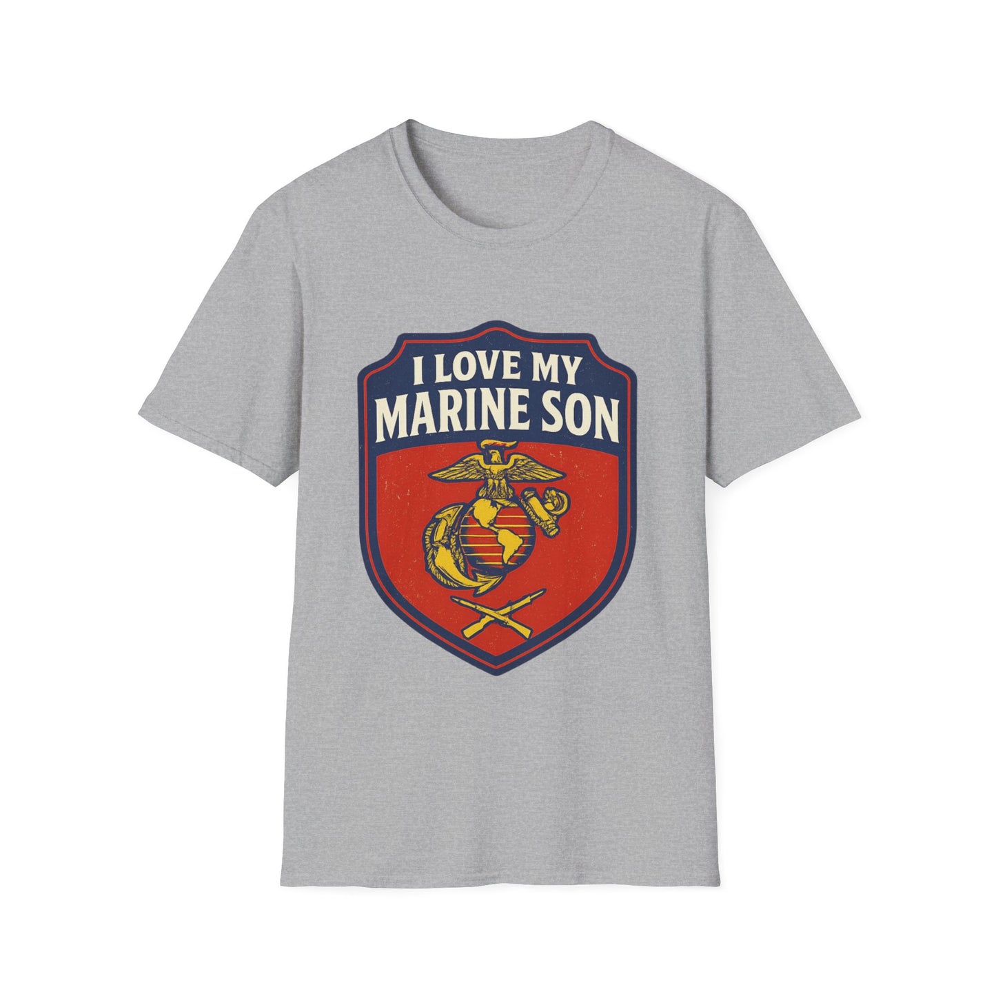 "I Love My Marine Son" Military Patriotic Softstyle Tshirt for Marine Parents