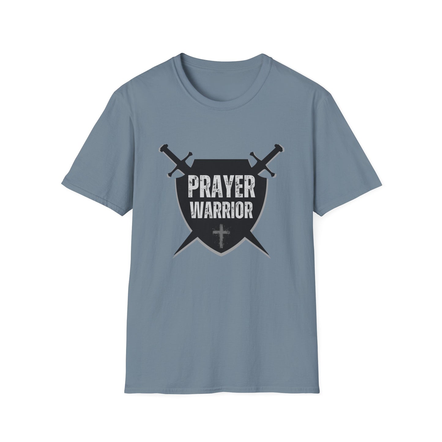 Prayer Warrior Shield Men's Tshirt (Black Logo) - Sweet Baby Jeez Teez