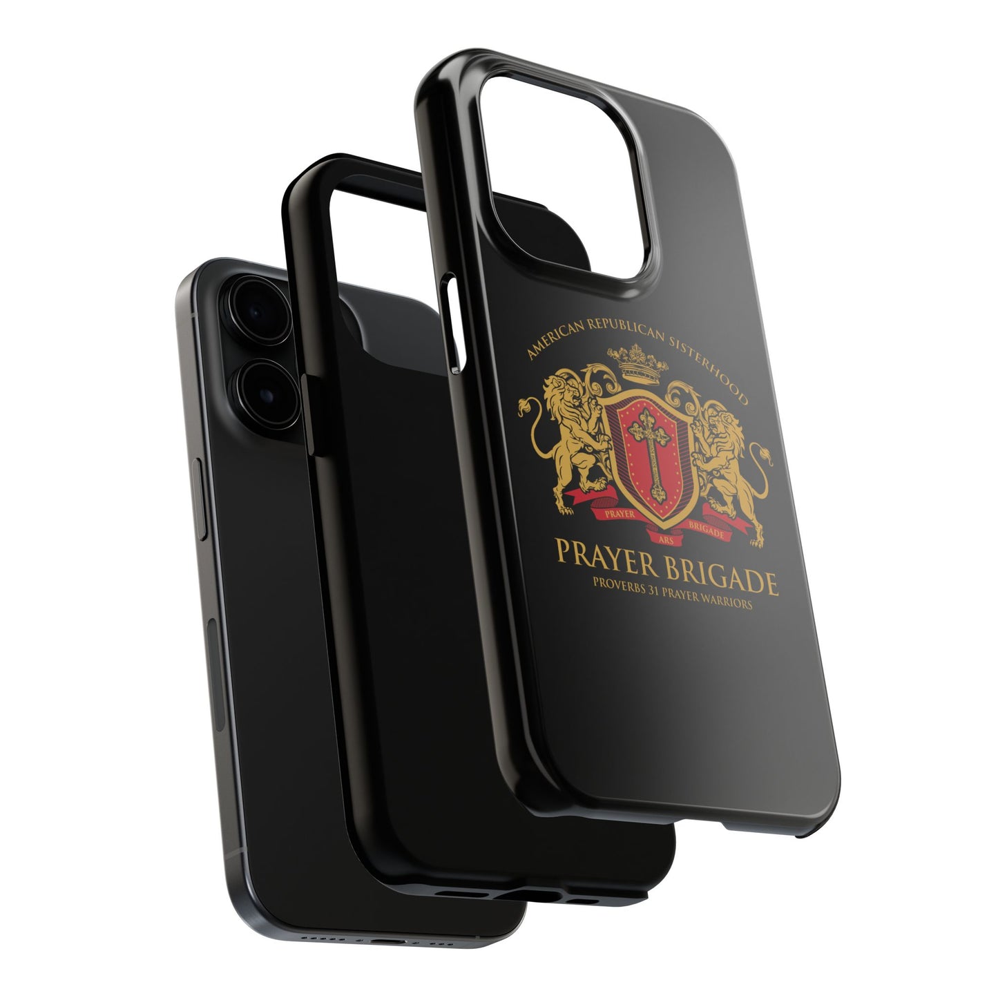 ARS Prayer Brigade Tough Phone Case (Black with Gold/Red Logo)