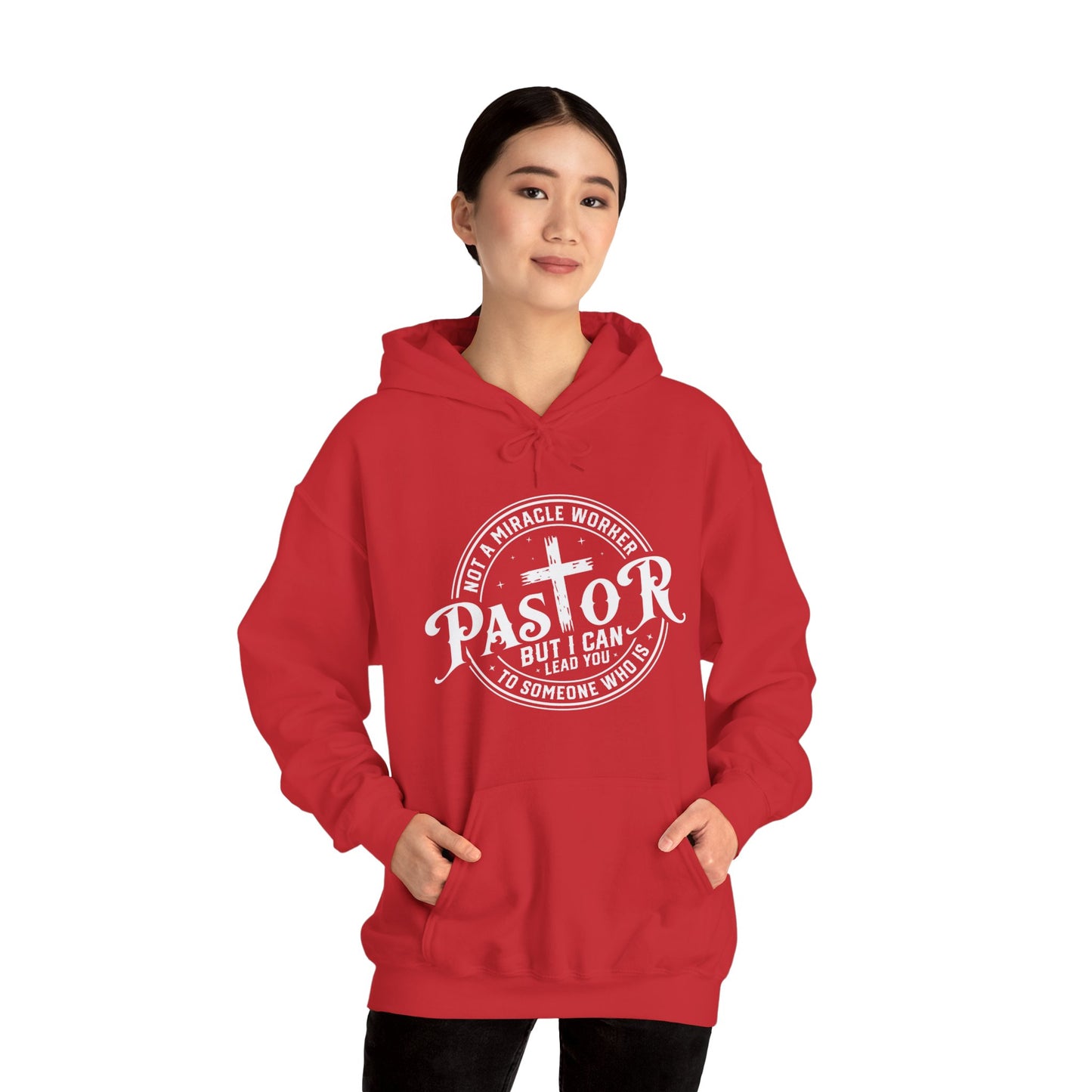 Pastor Women's Relaxed Hooded Sweatshirt (White Logo)