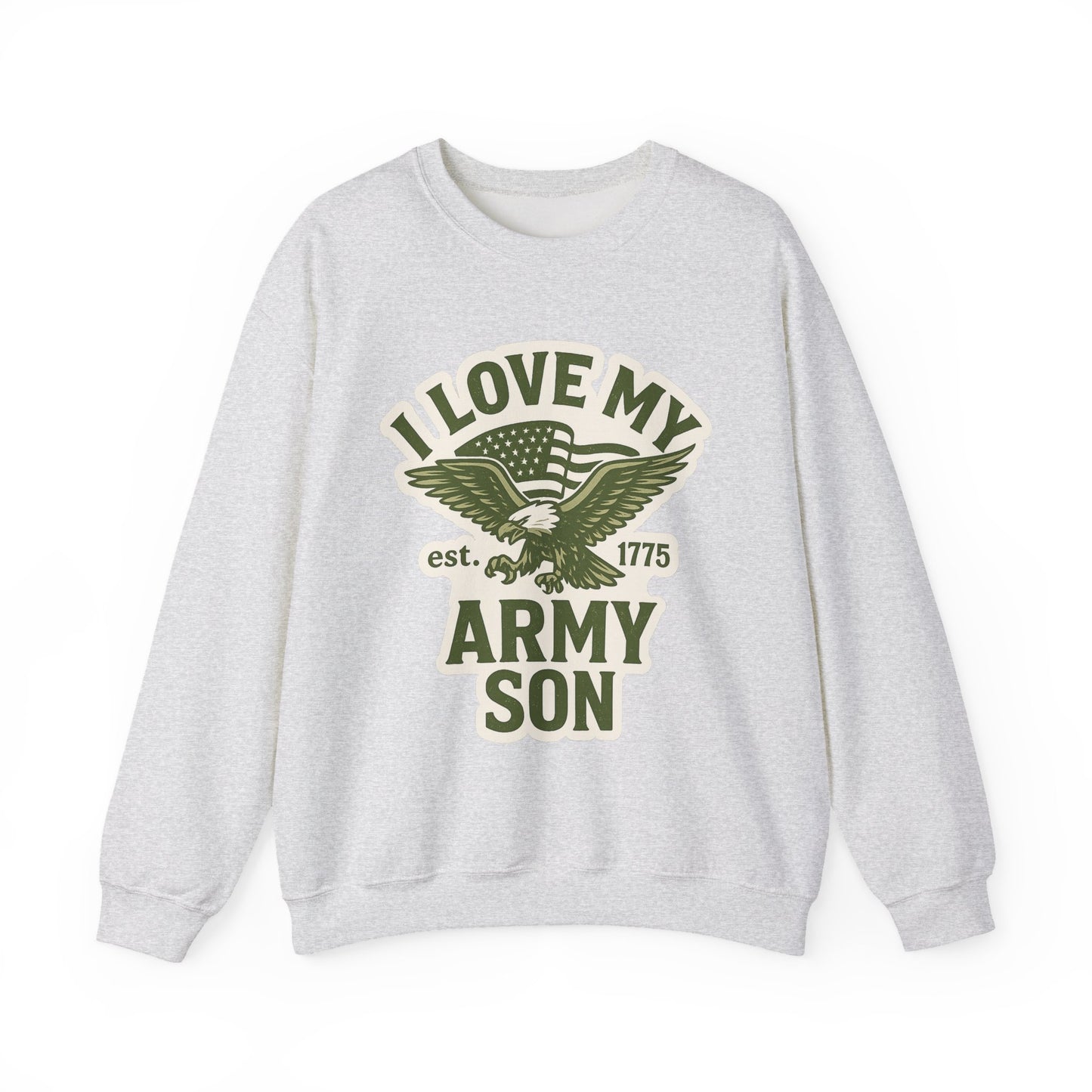 "I Love My Army Son" Patriotic Crewneck Sweatshirt for Army Military Parents