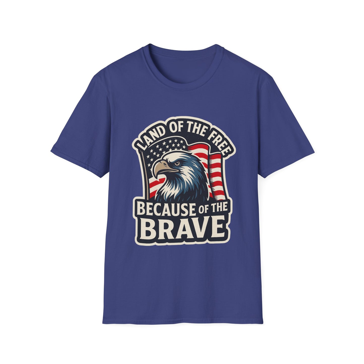 "Land of the Free" Patriotic Eagle Softstyle T-Shirt (American Flag)