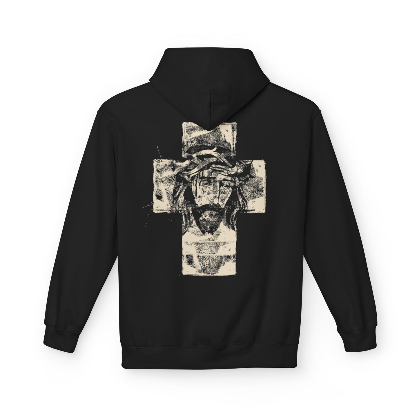 Christ Portrait on Cross Modern Logo Men's Hoodie - Sweet Baby Jeez Teez