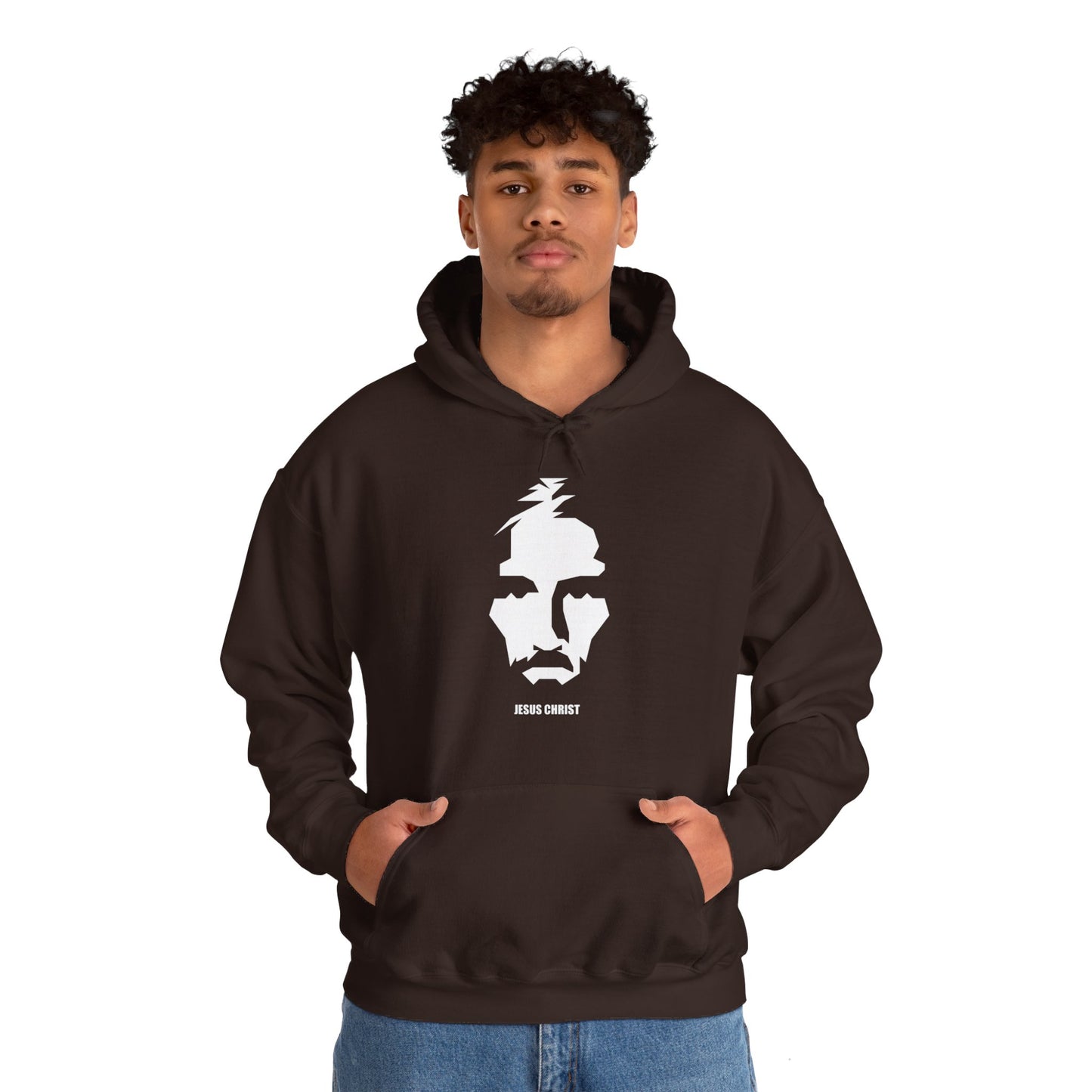 Jesus Portrait Men's Hoodie (Contemporary Logo) - Sweet Baby Jeez Teez