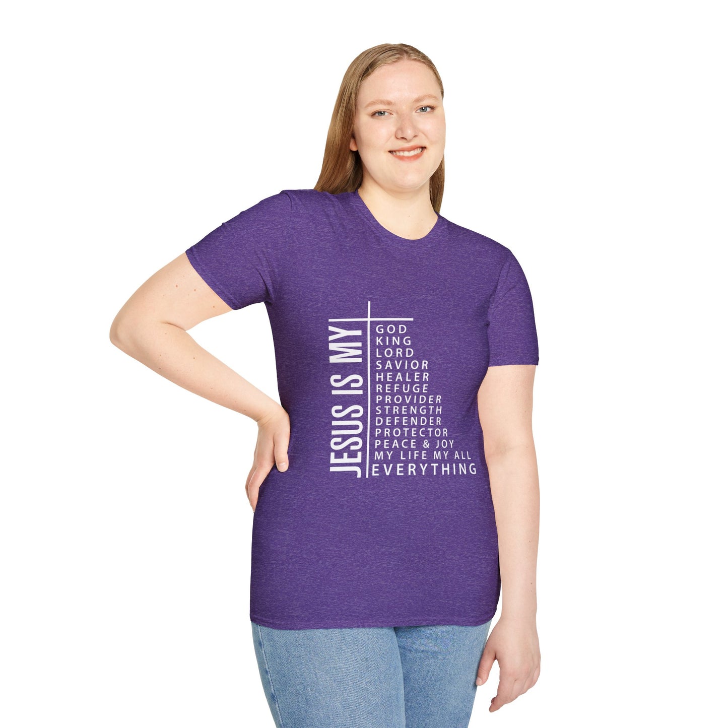 Jesus is My Women's Relaxed/Plus Tshirt (White Logo) - Sweet Baby Jeez Teez