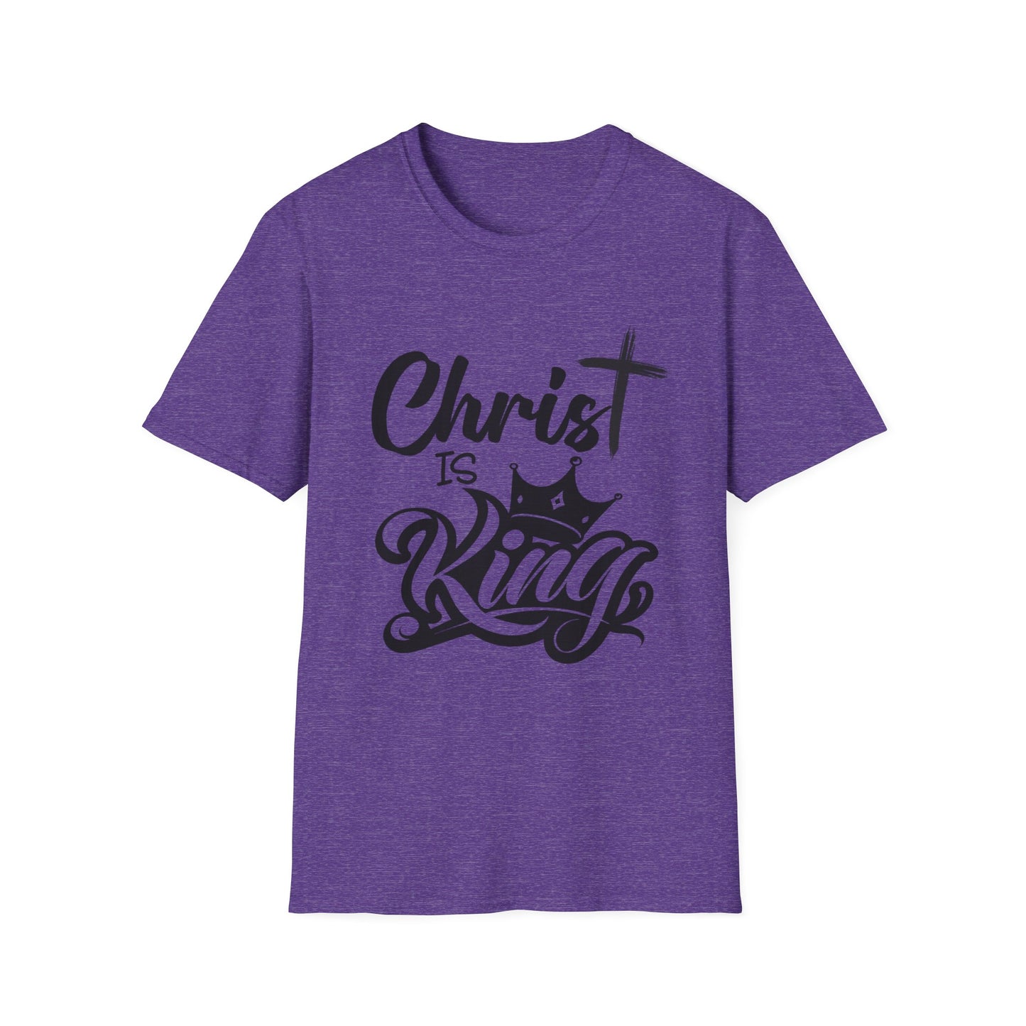 "Christ is King" Unisex Softstyle T-Shirt (Black Logo) - Sweet Baby Jeez Teez