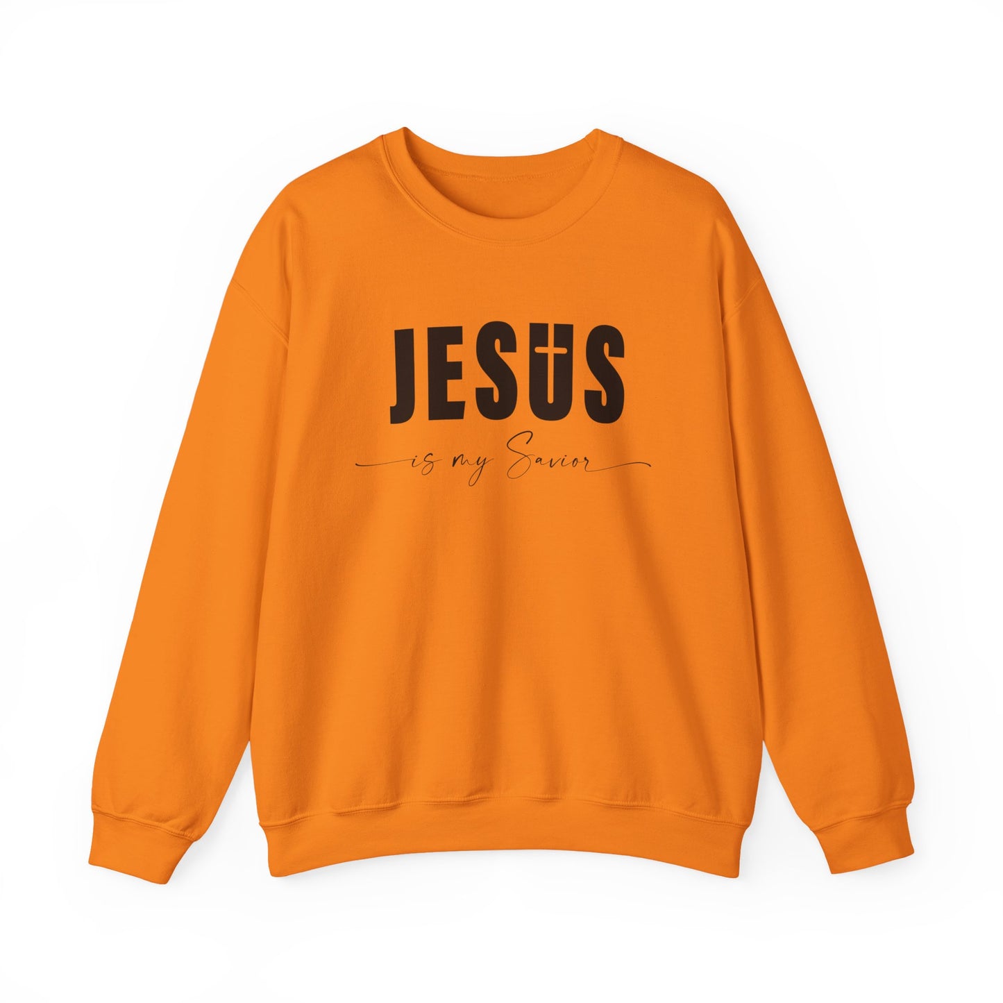 "Jesus is My Savior" Christian Faith Sweatshirt (Black Logo)