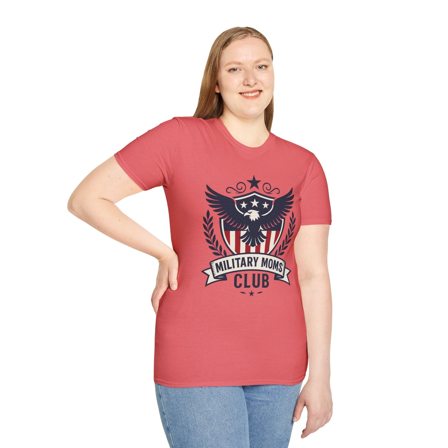 Military Moms Club Women's Relaxed Tshirt (Crest Logo) - Sweet Baby Jeez Teez
