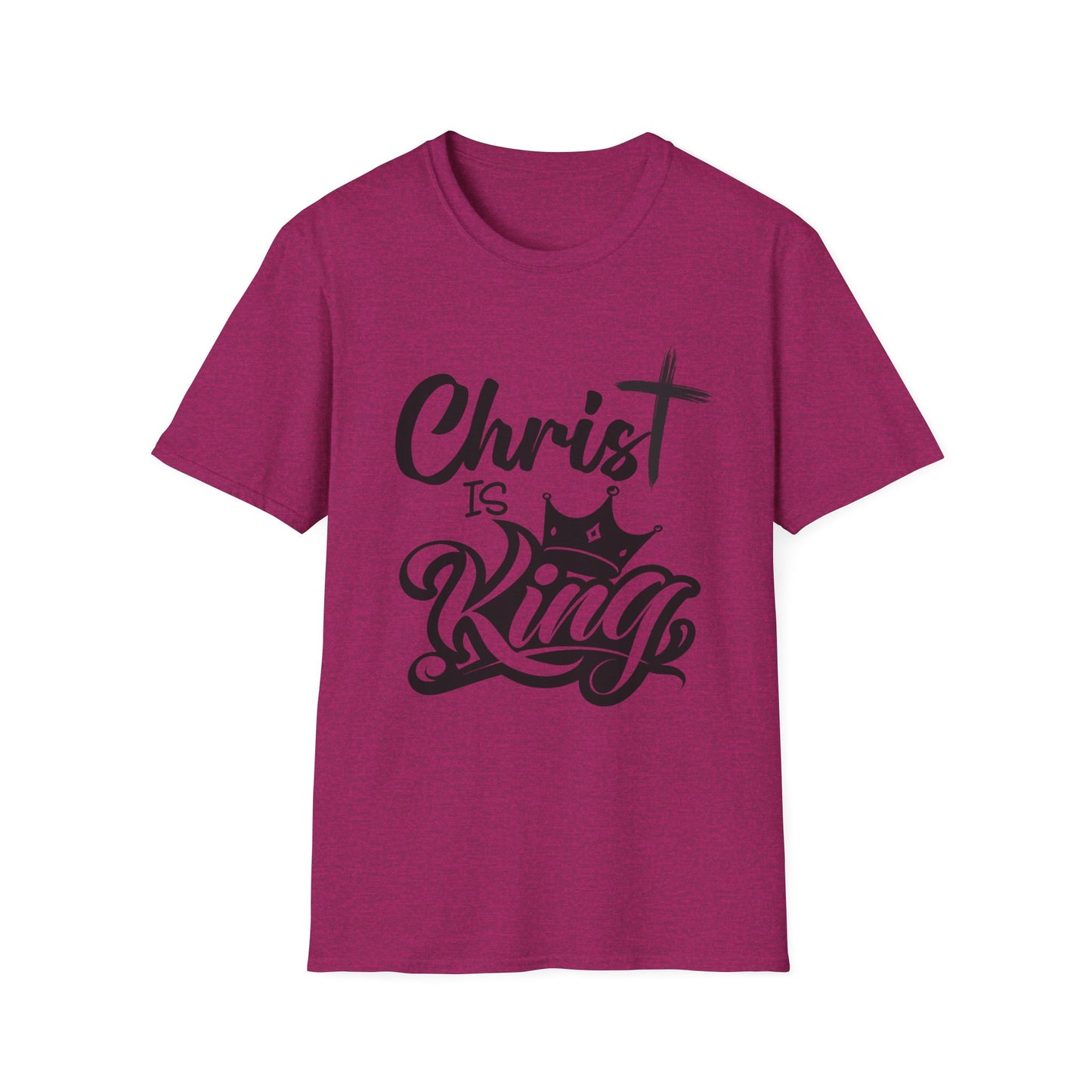 "Christ is King" Unisex Softstyle T-Shirt (Black Logo) - Sweet Baby Jeez Teez