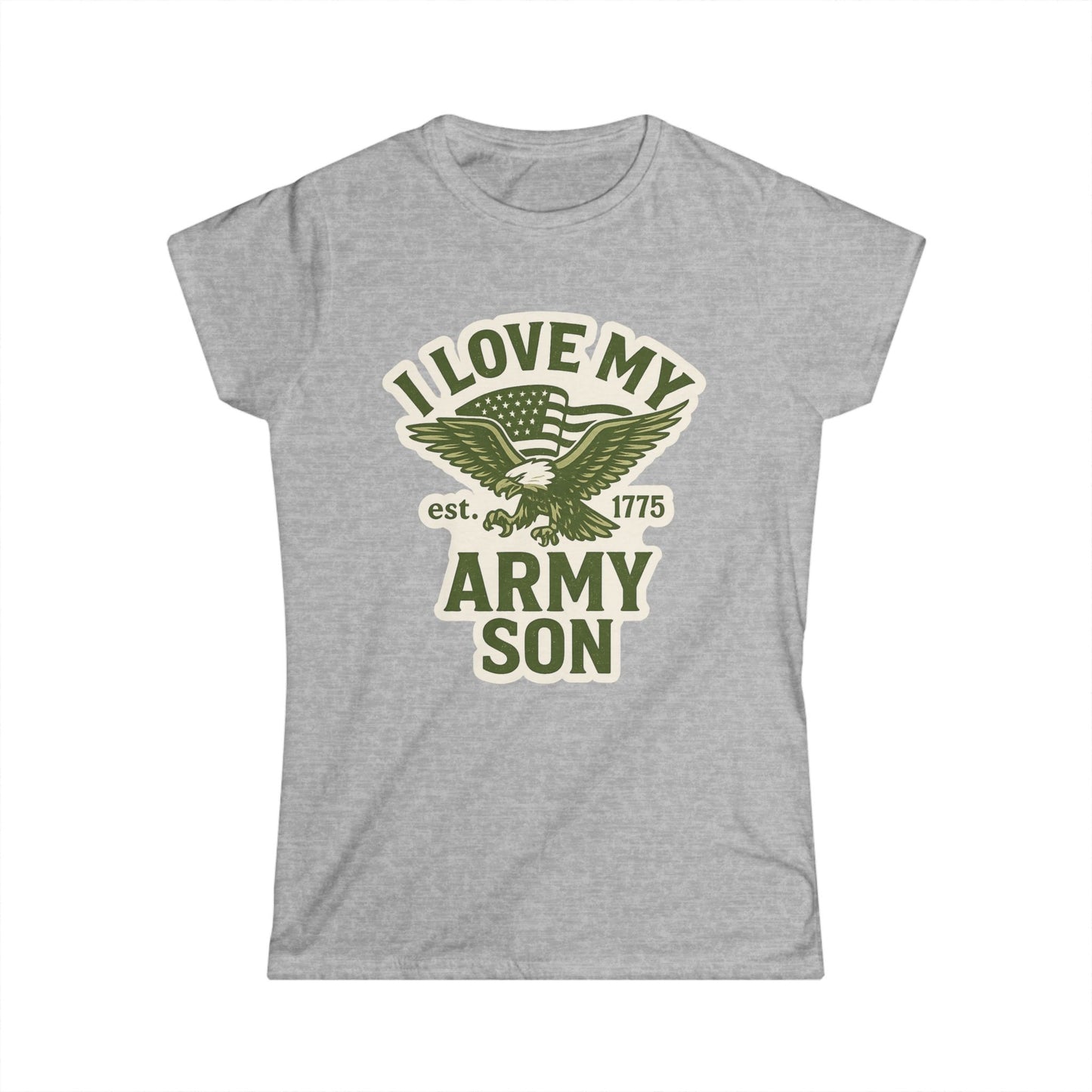 "I Love My Army Son" Patriotic Women's Fitted T-Shirt for Army Military Mom