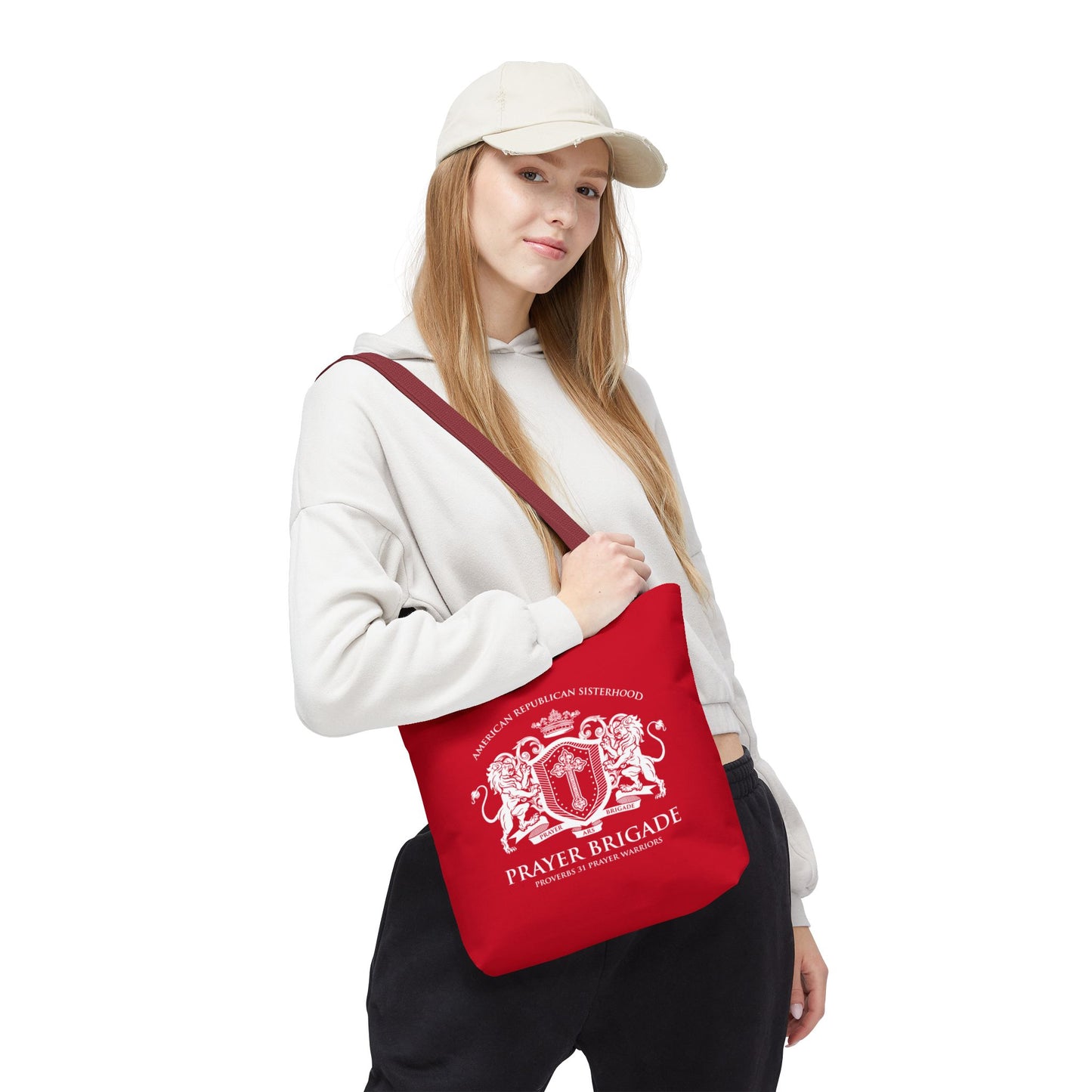 ARS Prayer Brigade Tote Bag (Dark Red with White Logo)