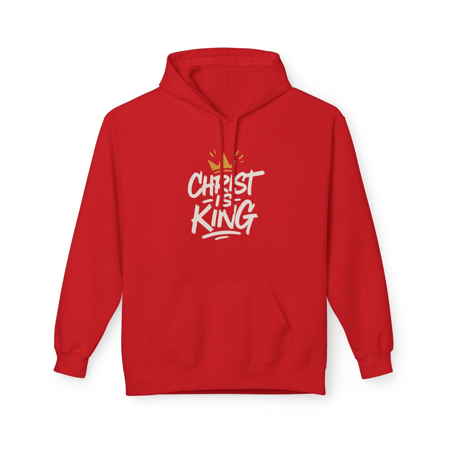 Christ is King Fleece Hoodie Faith-Based Sweatshirt (Gold Crown Logo)