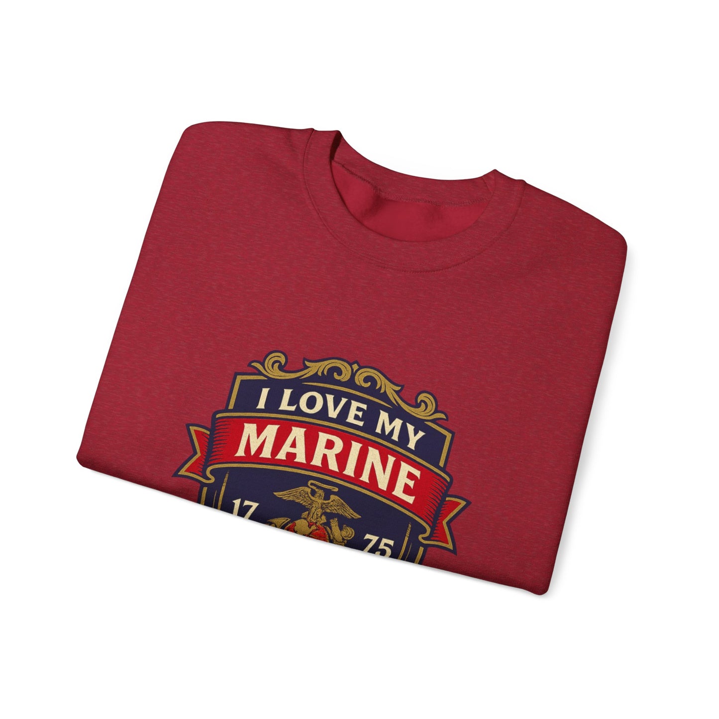 "I Love My Marine Daughter" Patriotic Crewneck Sweatshirt for Marine Military Parents
