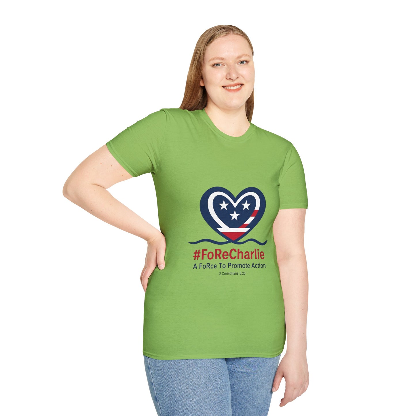 "FoRe Charlie" Ambassador Pageant Memorial Tshirt of Charlie Kirk (Heart Logo)