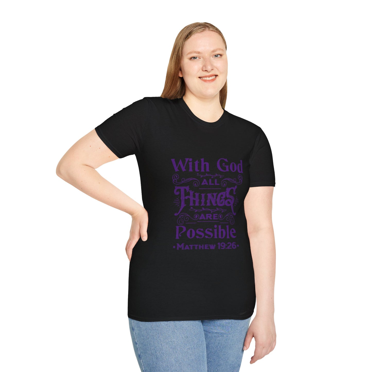 All Things Womens Relaxed/Plus Tshirt (Purple Logo) - Sweet Baby Jeez Teez
