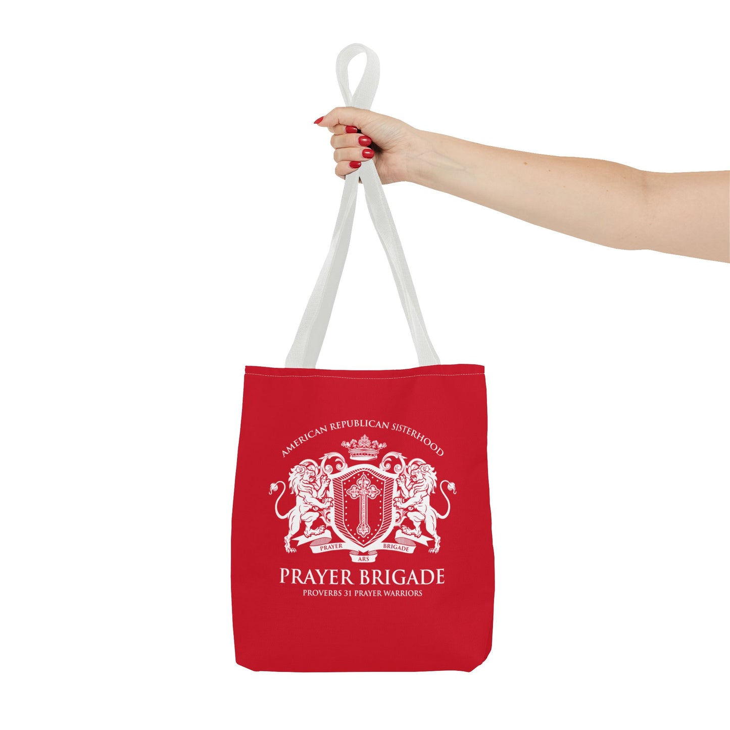 ARS Prayer Brigade Tote Bag (Dark Red with White Logo)