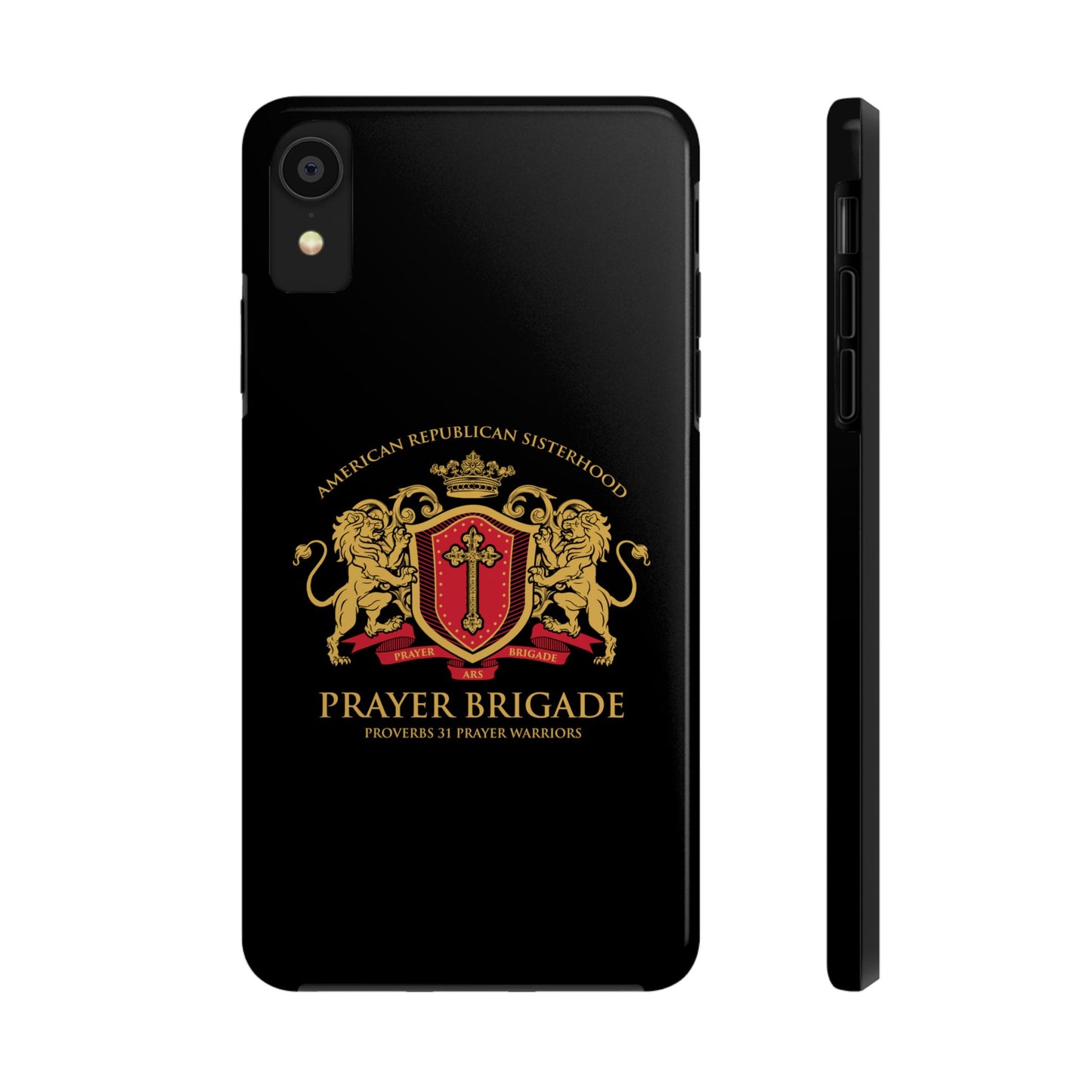 ARS Prayer Brigade Tough Phone Case (Black with Gold/Red Logo)