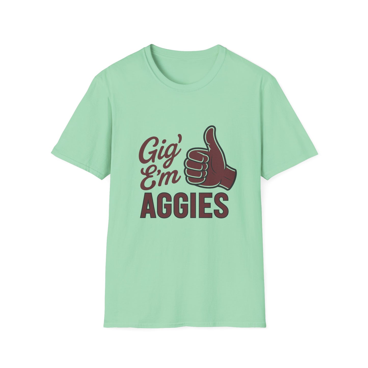 "Gig Em" Aggies Texas A&M Unisex Softstyle T-Shirt - Sweet Baby Jeez Teez