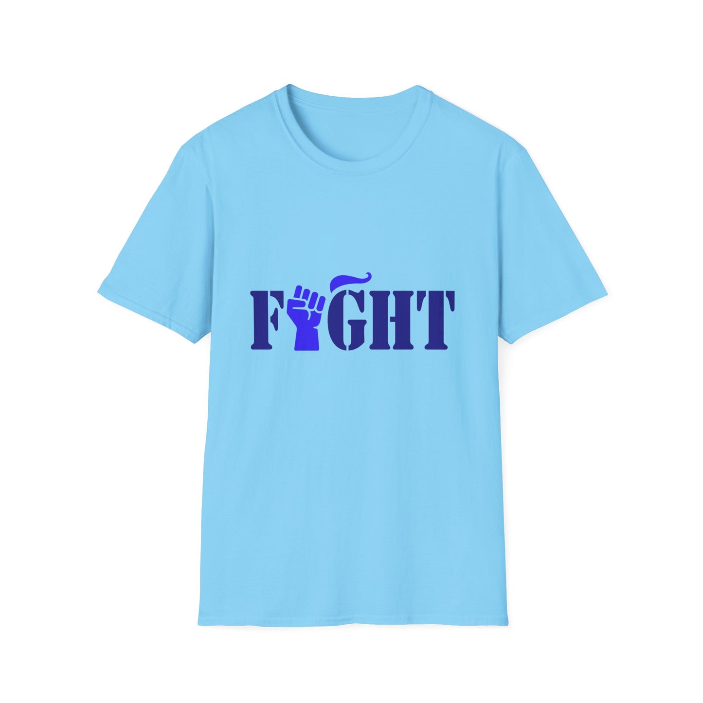Fight Men's Tshirt (Blue Fist Logo) - Sweet Baby Jeez Teez