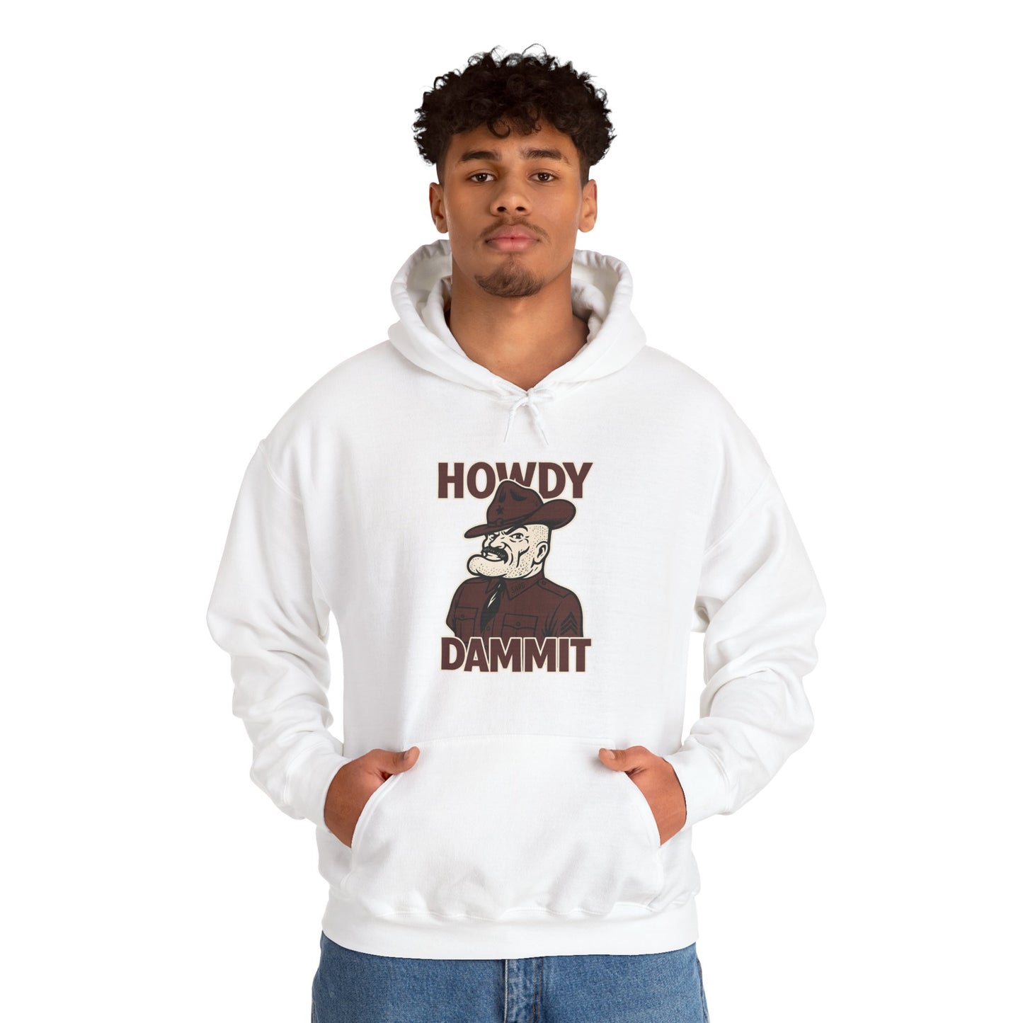 Howdy Dammit Men's Hoodie (Aggie - Old Sarge Logo)