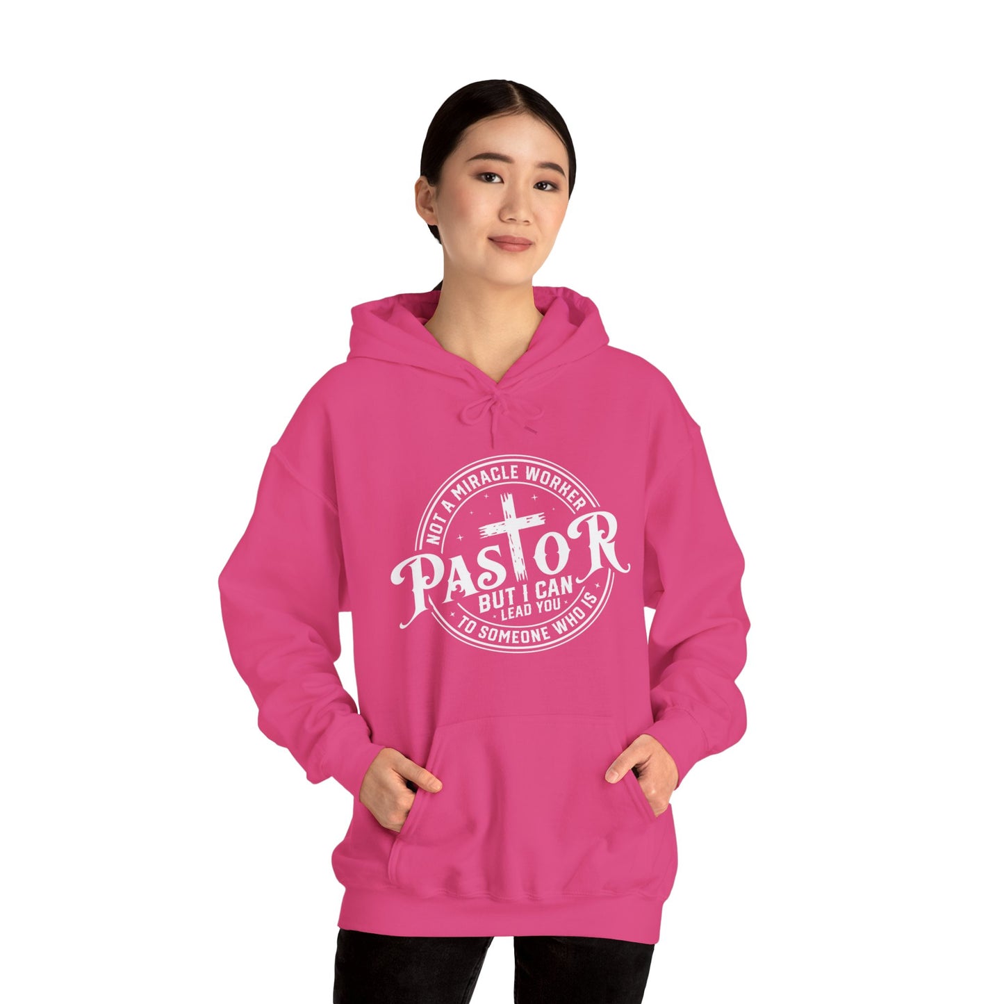 Pastor Women's Relaxed Hooded Sweatshirt (White Logo)