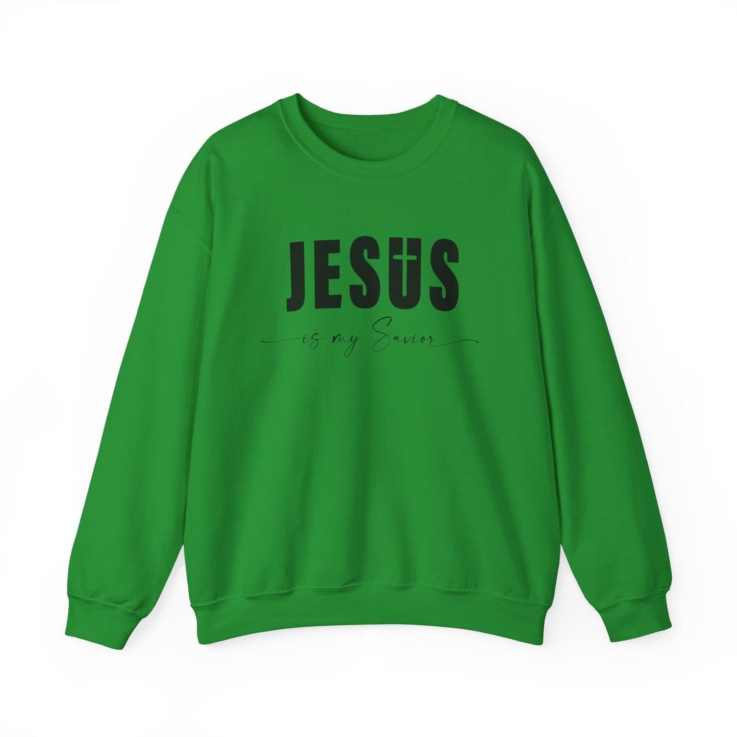 "Jesus is My Savior" Christian Faith Sweatshirt (Black Logo)